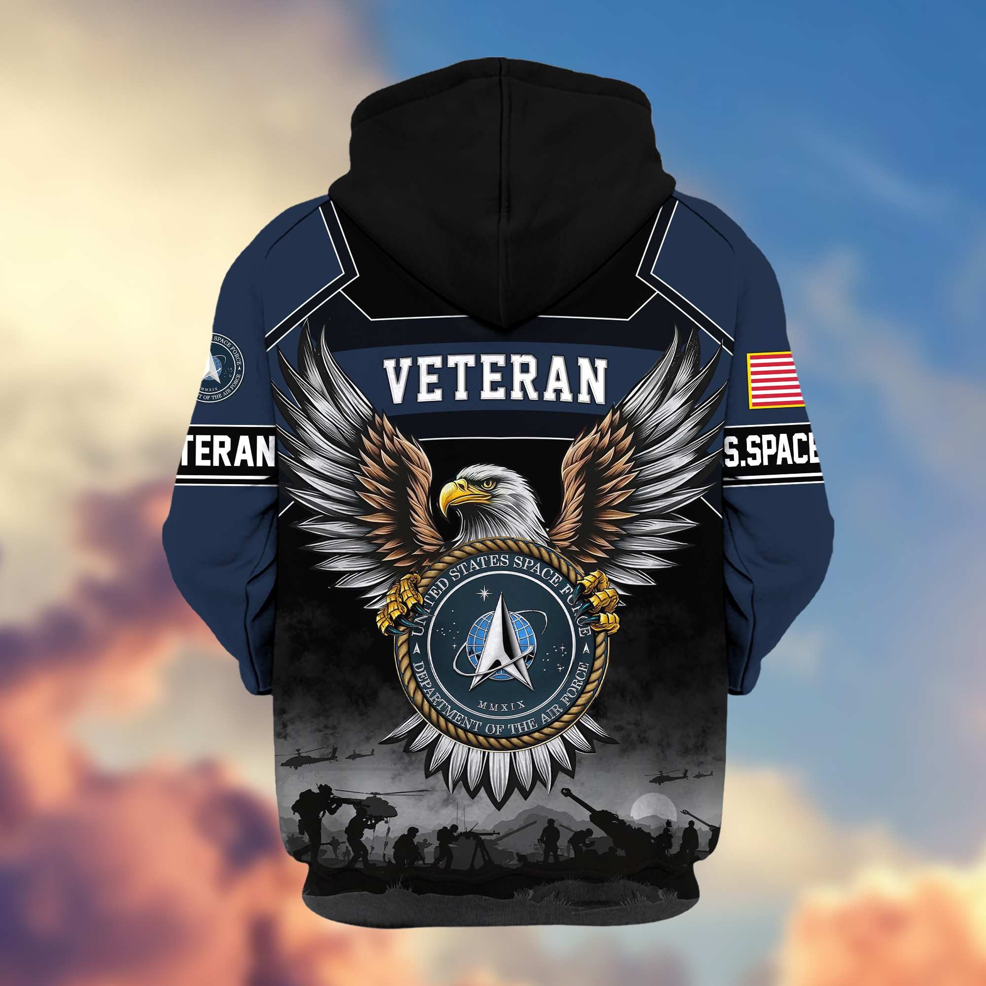 Premium US Veterans Zip Hoodie, Gifts For US Veterans