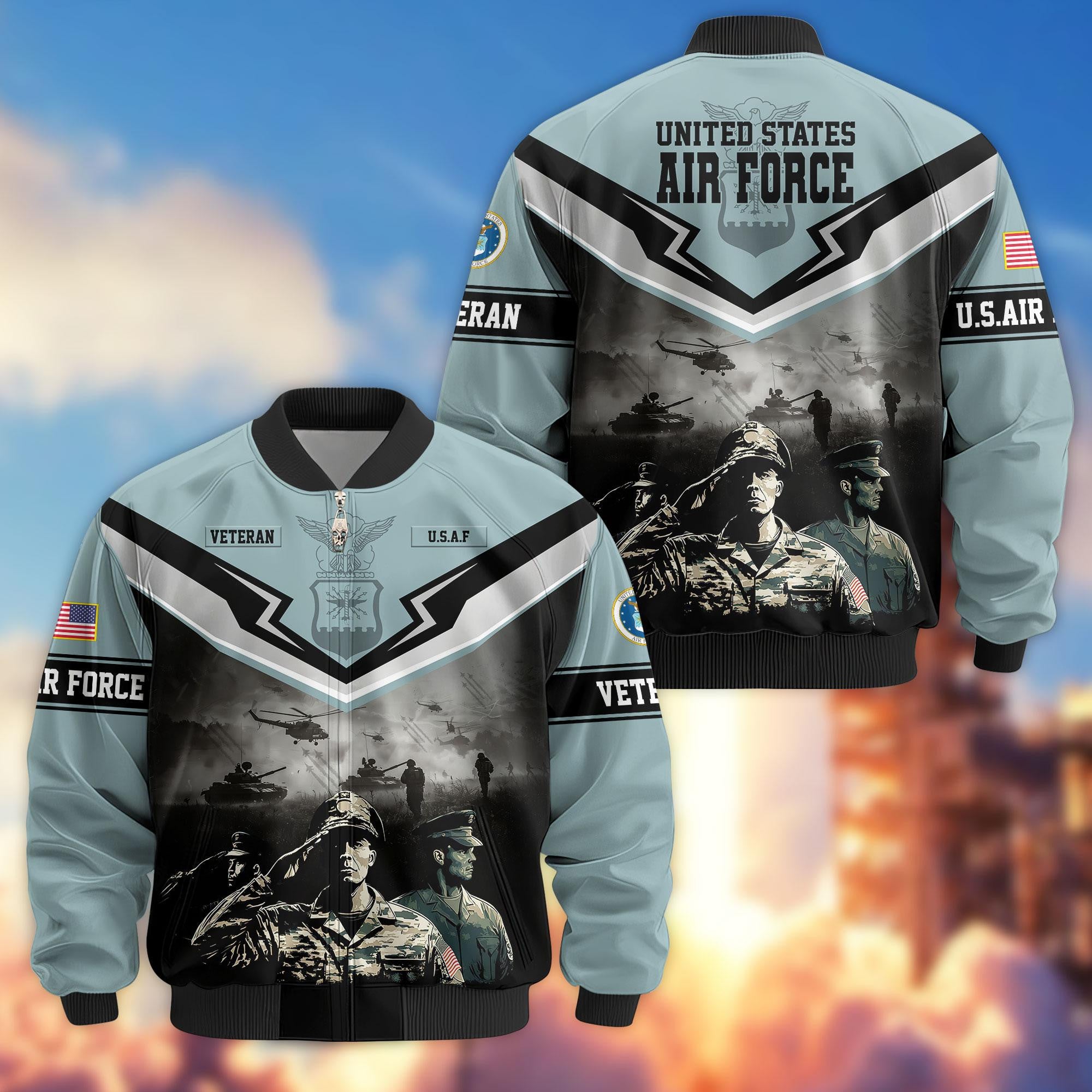 Premium Honoring All Who Served US Veterans Bomber Jacket, Gifts For US Veterans