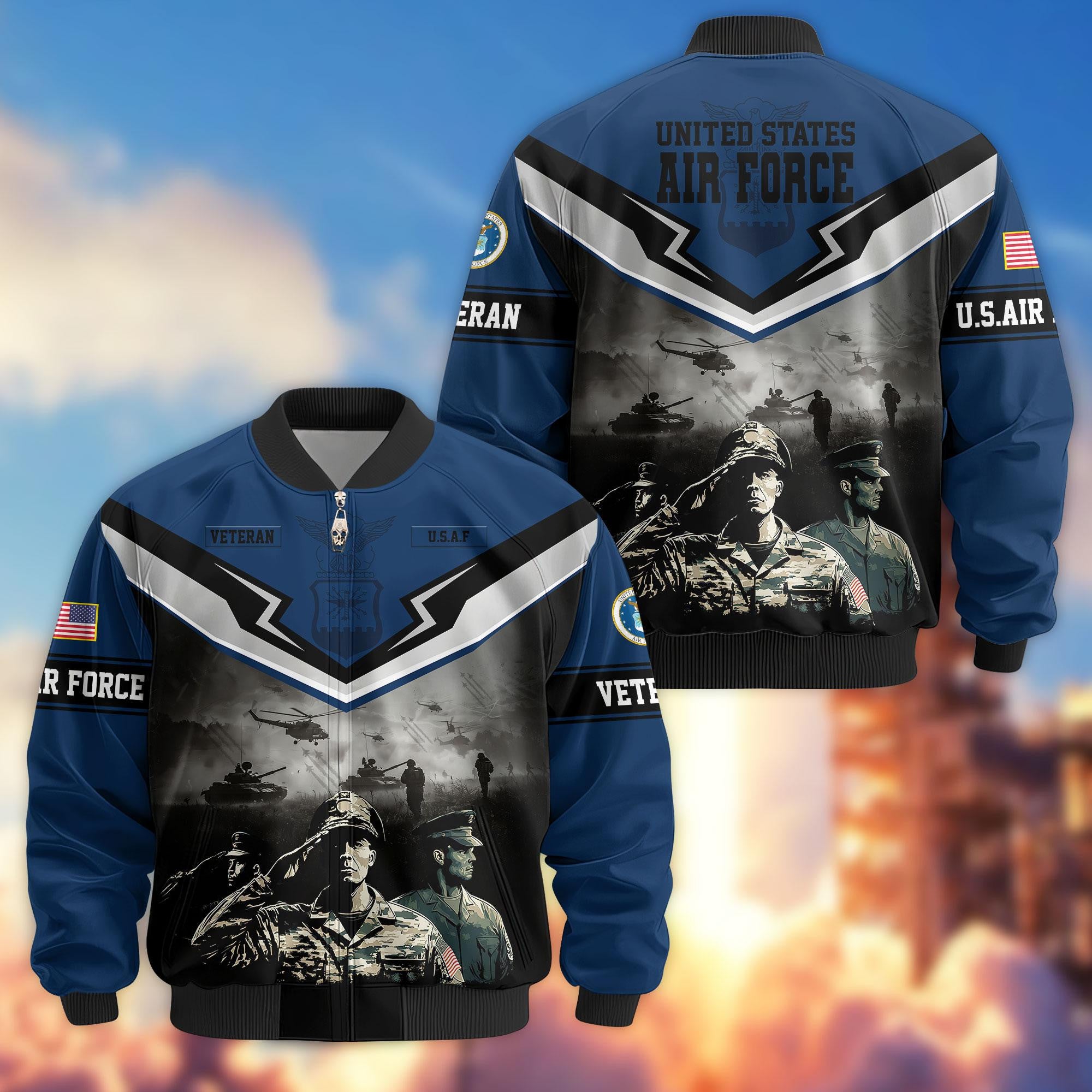 Premium Honoring All Who Served US Veterans Bomber Jacket, Gifts For US Veterans