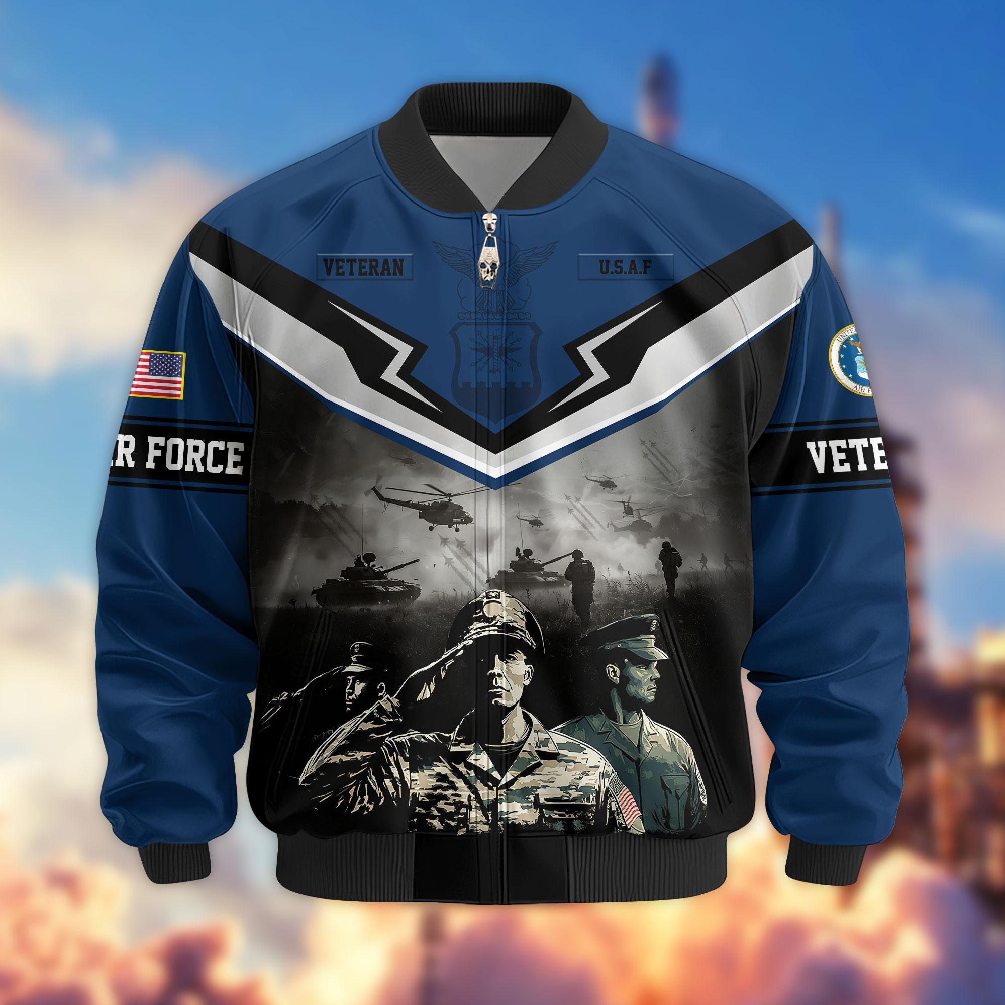 Premium Honoring All Who Served US Veterans Bomber Jacket, Gifts For US Veterans