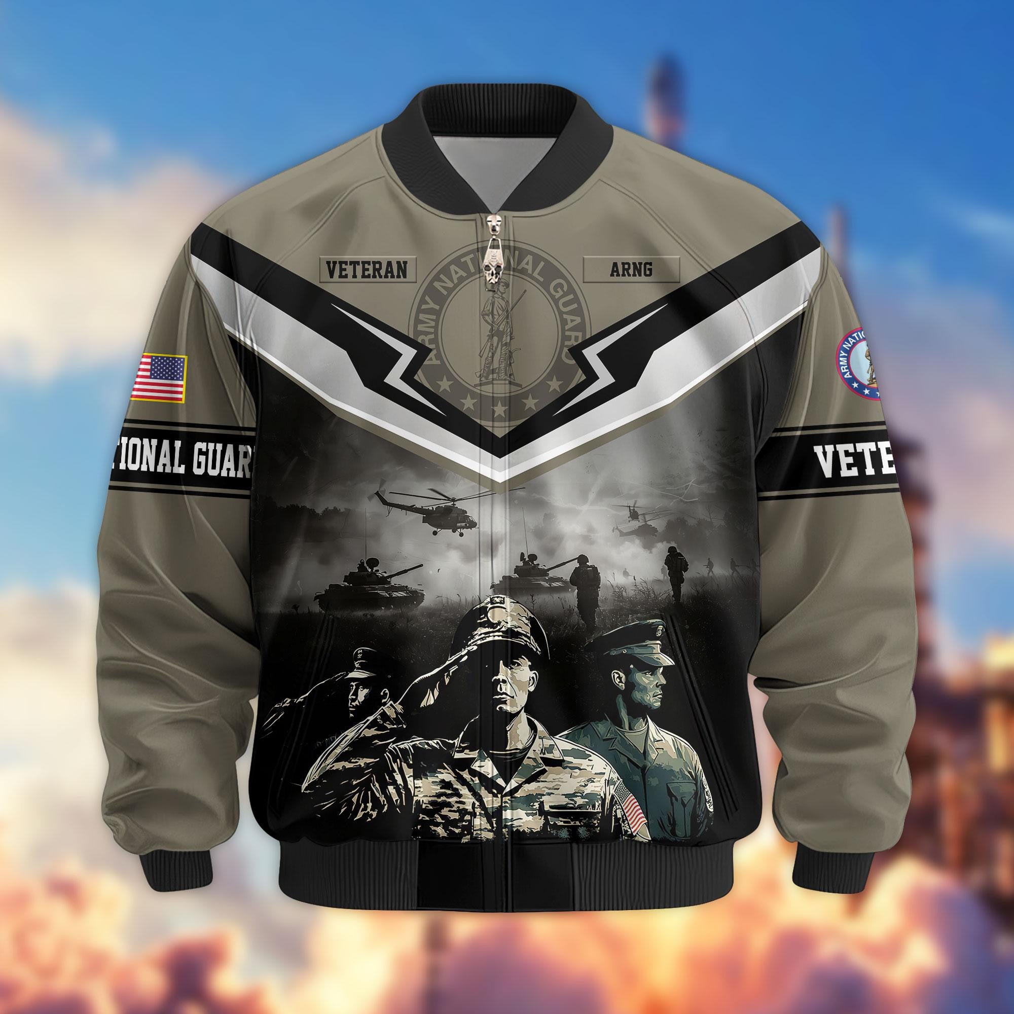 Premium Honoring All Who Served US Veterans Bomber Jacket, Gifts For US Veterans