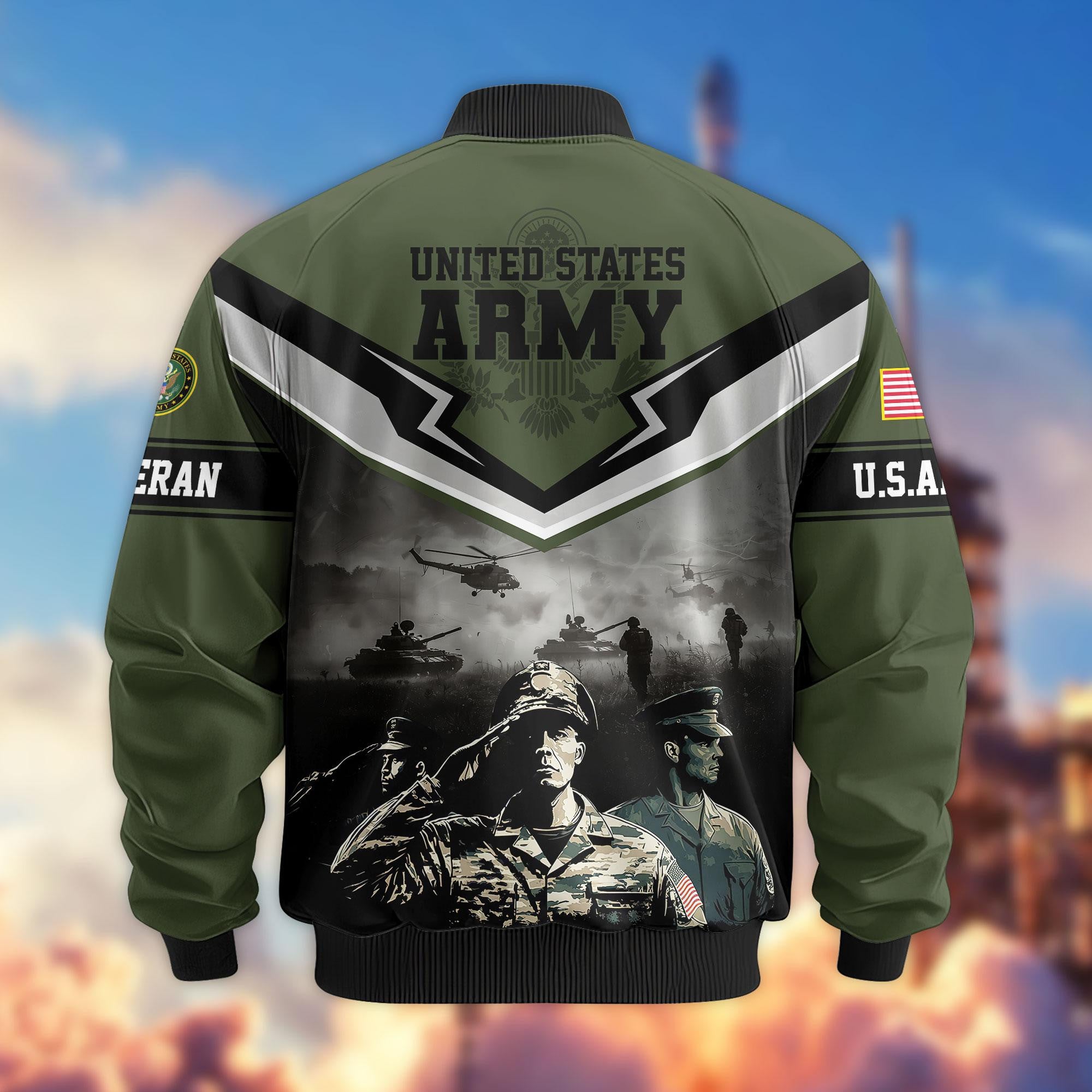 Premium Honoring All Who Served US Veterans Bomber Jacket, Gifts For US Veterans