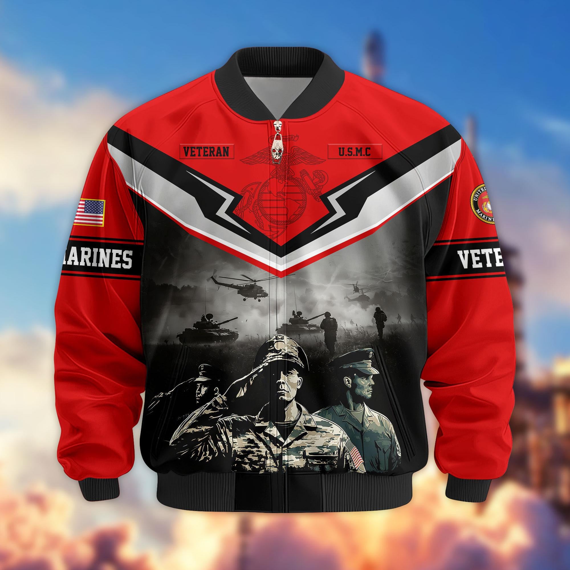 Premium Honoring All Who Served US Veterans Bomber Jacket, Gifts For US Veterans