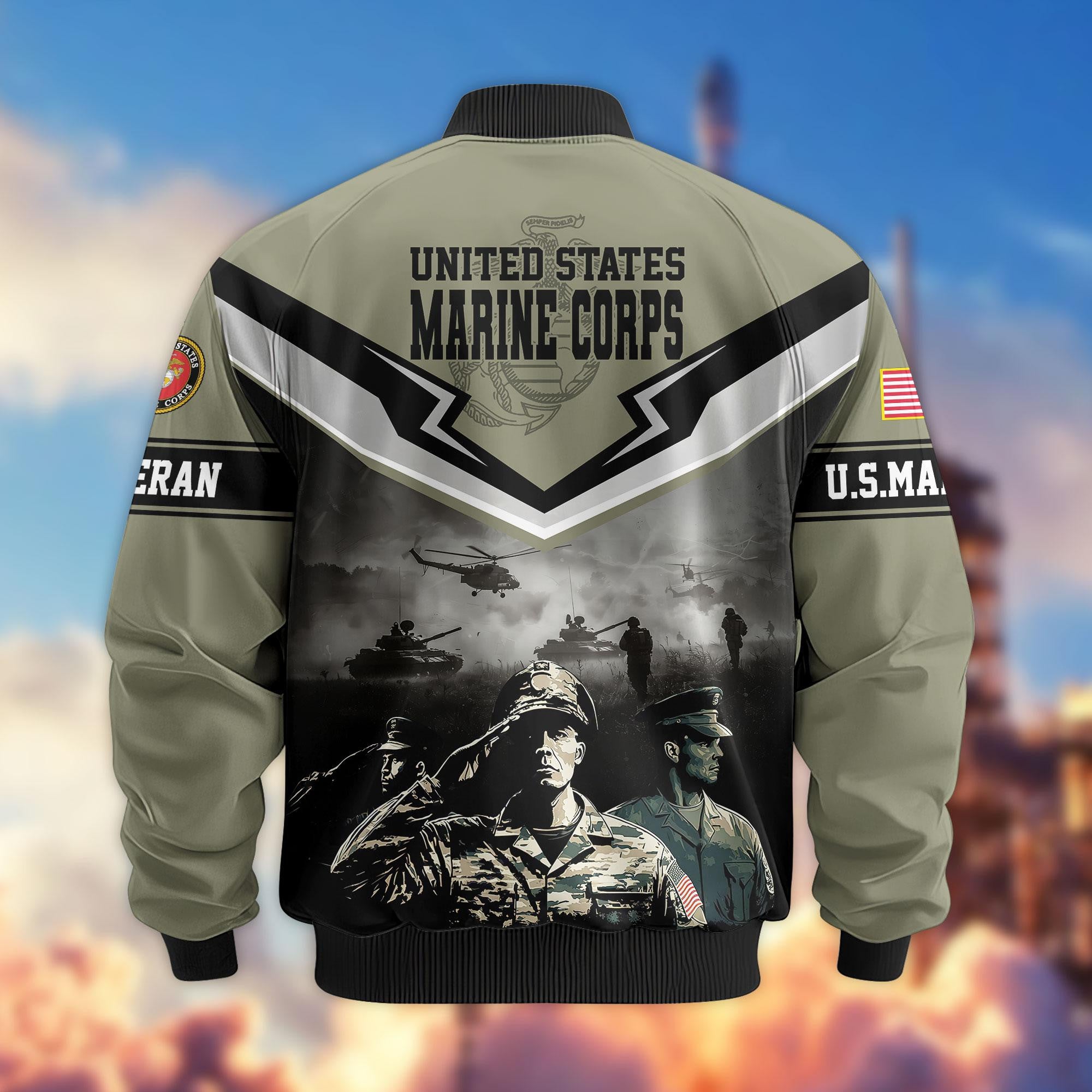 Premium Honoring All Who Served US Veterans Bomber Jacket, Gifts For US Veterans
