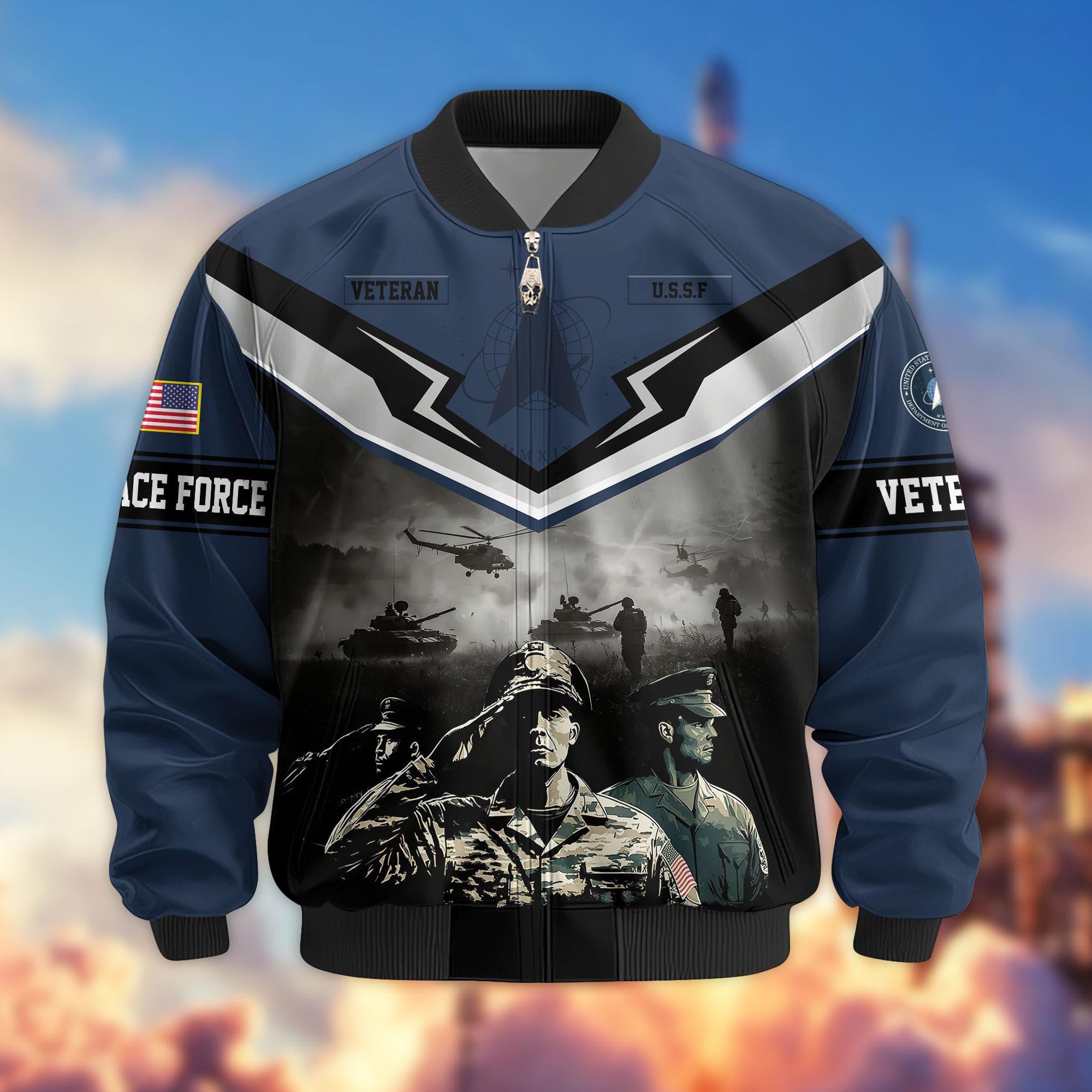 Premium Honoring All Who Served US Veterans Bomber Jacket, Gifts For US Veterans