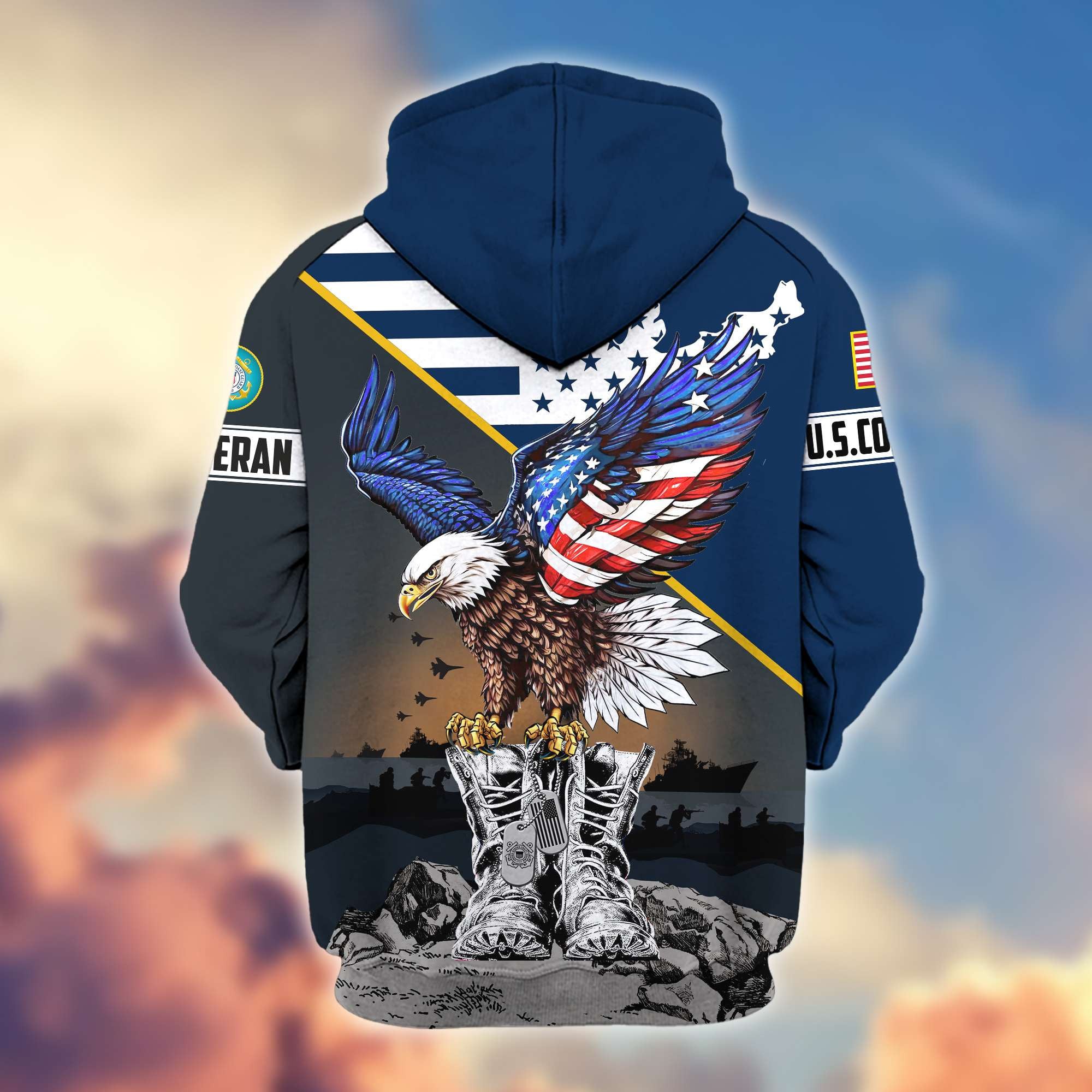 Premium Honoring All Who Served US Veterans Zip Hoodie, Gifts For US Veterans