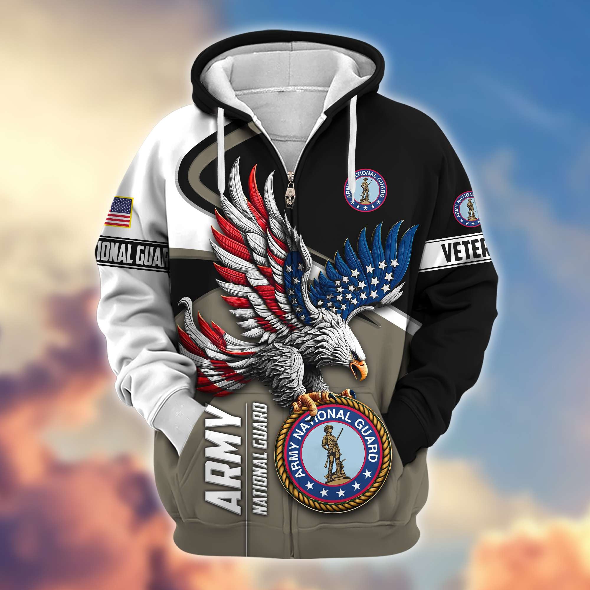 Premium US Veterans Zip Hoodie, Gifts For US Veterans
