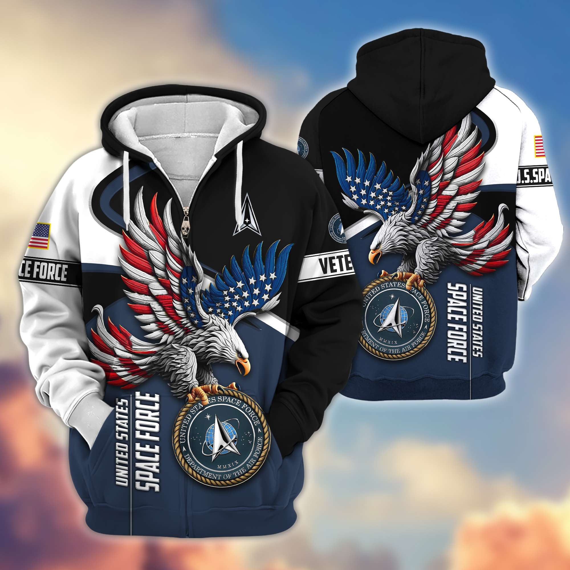 Premium US Veterans Zip Hoodie, Gifts For US Veterans