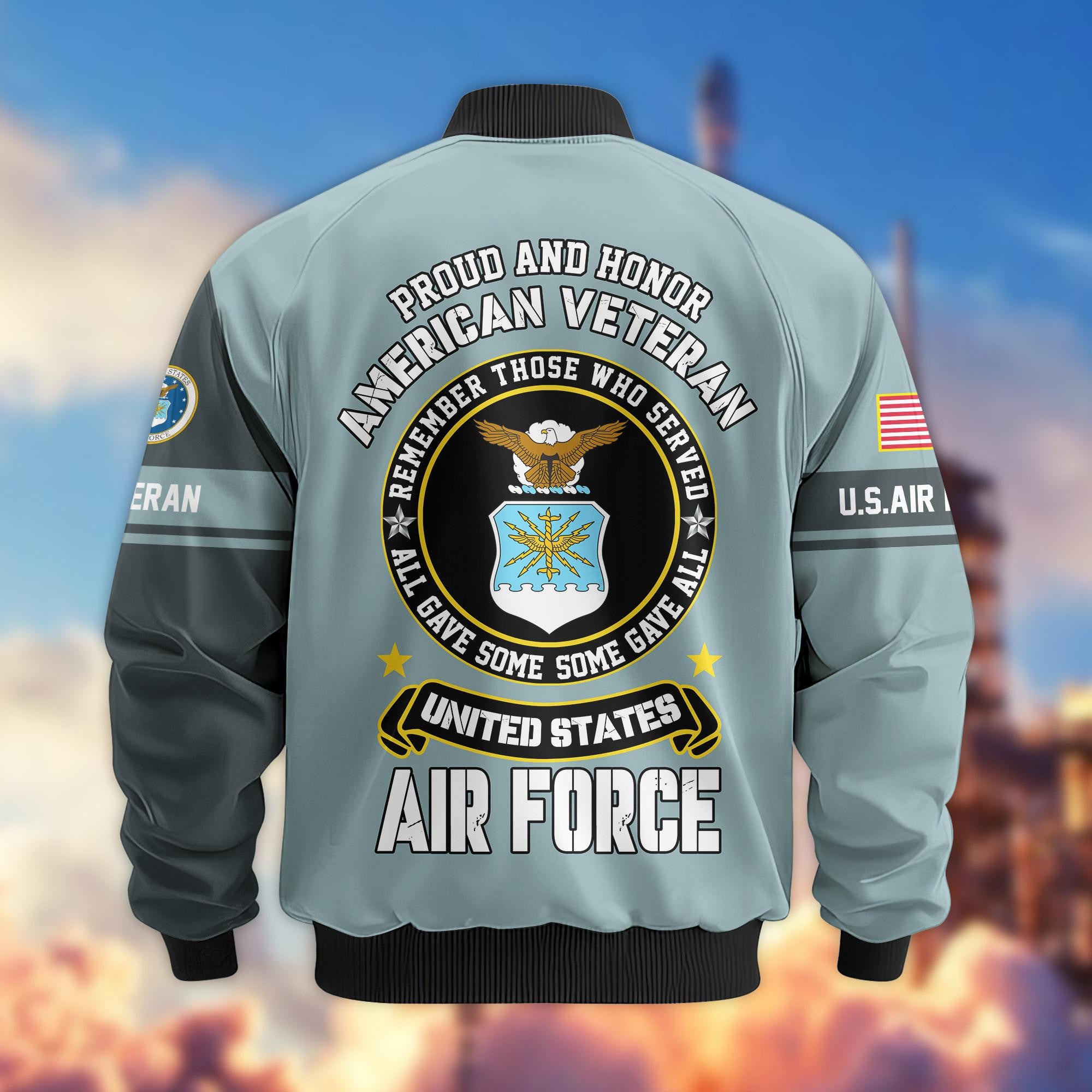Premium Proudly Served US Veterans Bomber Jacket, Gifts For US Veterans