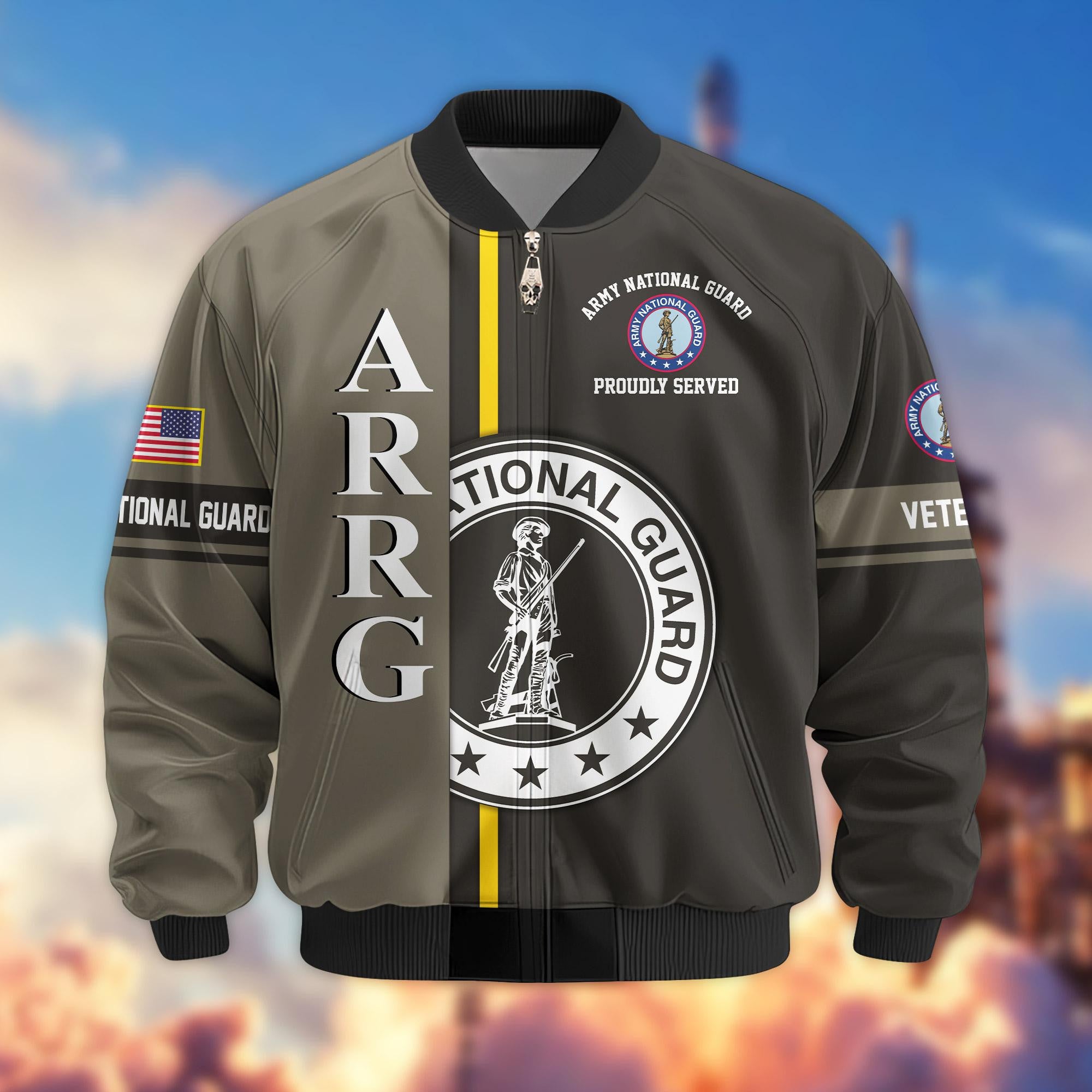 Premium Proudly Served US Veterans Bomber Jacket, Gifts For US Veterans