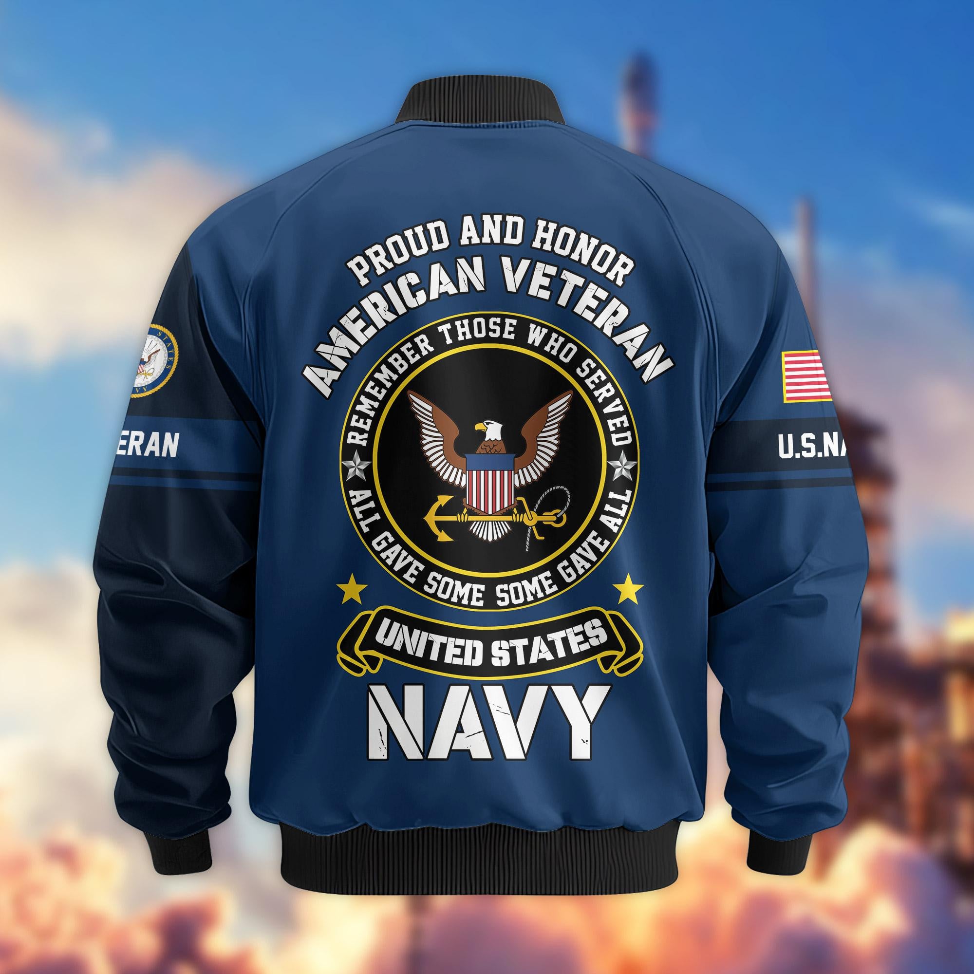 Premium Proudly Served US Veterans Bomber Jacket, Gifts For US Veterans