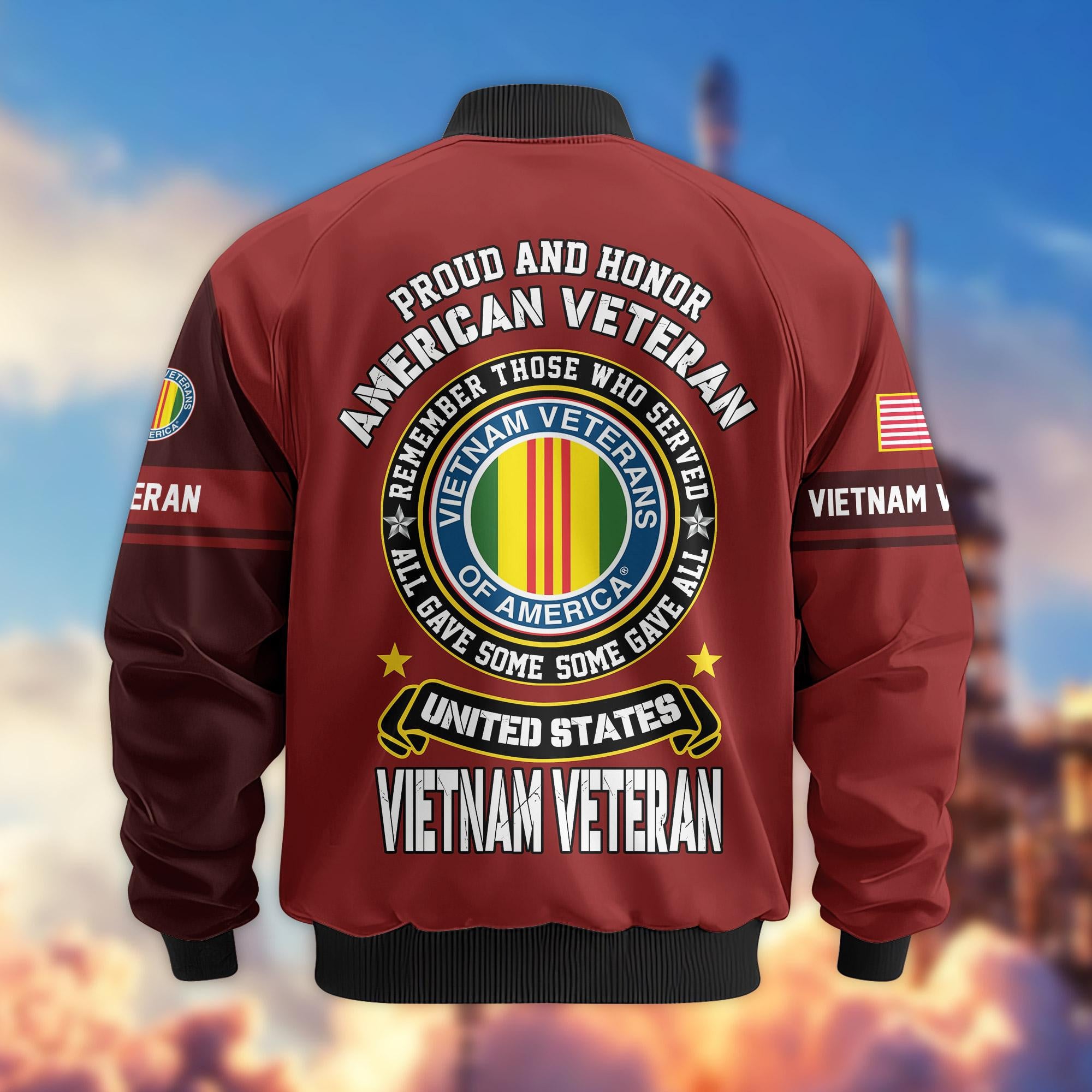 Premium Proudly Served US Veterans Bomber Jacket, Gifts For US Veterans