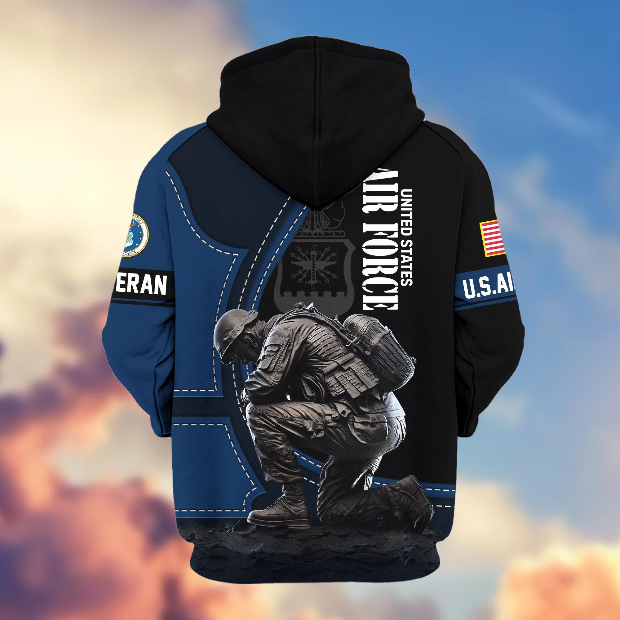 Premium US Veterans Zip Hoodie, Gifts For US Veterans