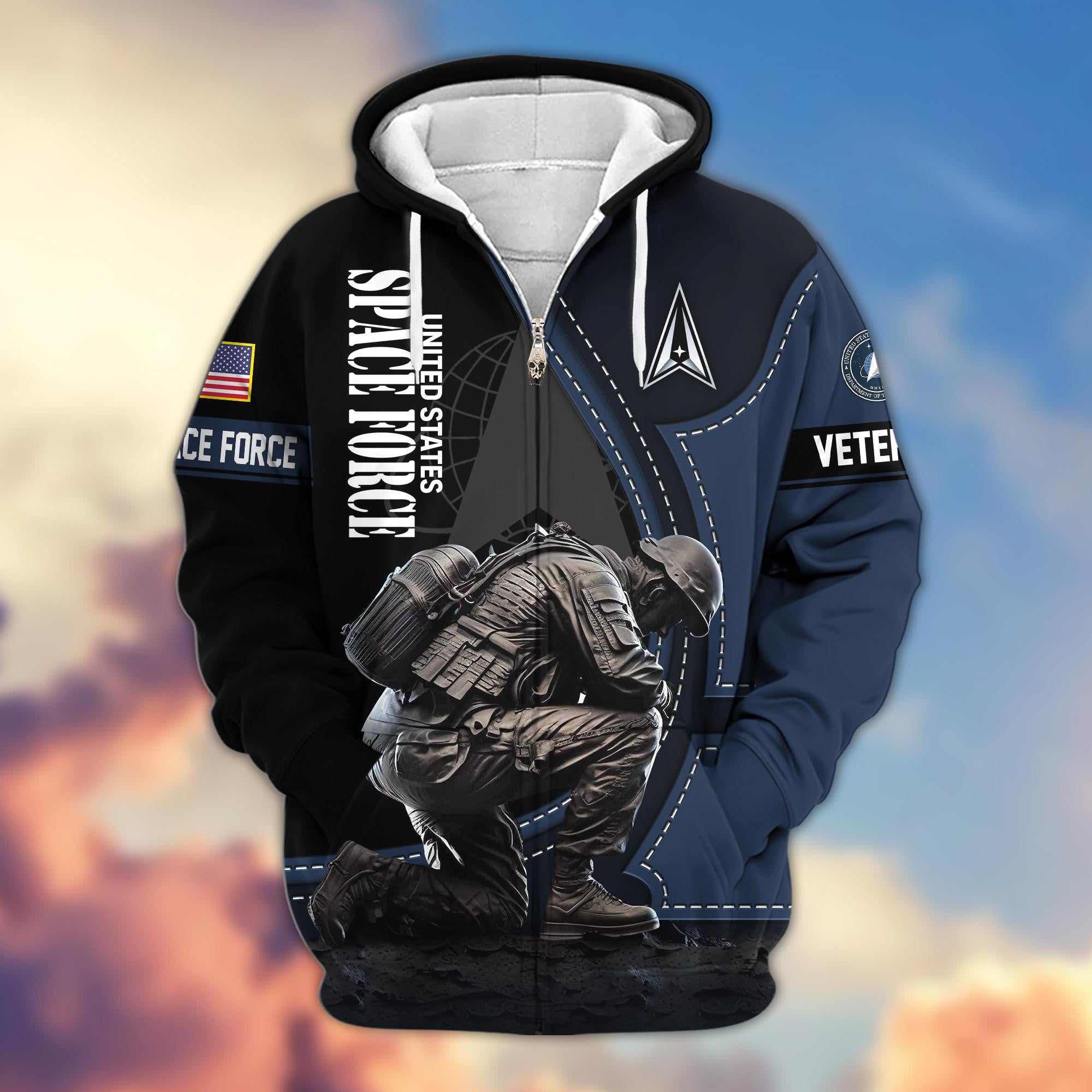 Premium US Veterans Zip Hoodie, Gifts For US Veterans