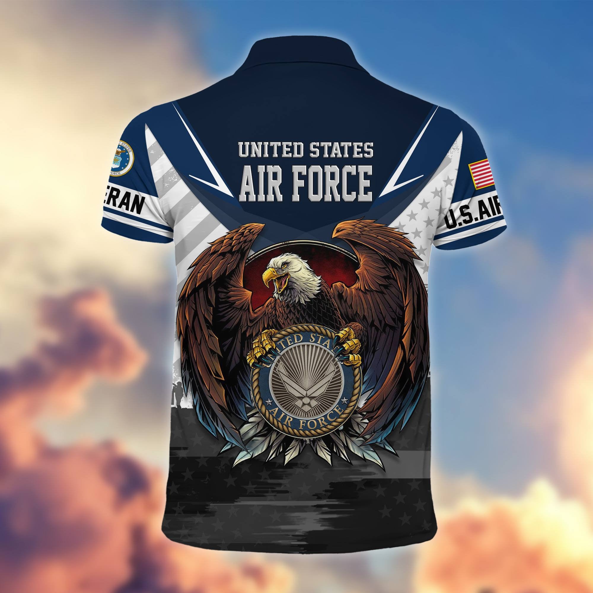 Premium US Veterans Polo Shirt, Gifts For US Veterans, Gifts On Father's Day, Armed Force Day, Independence Day, Veterans Day.