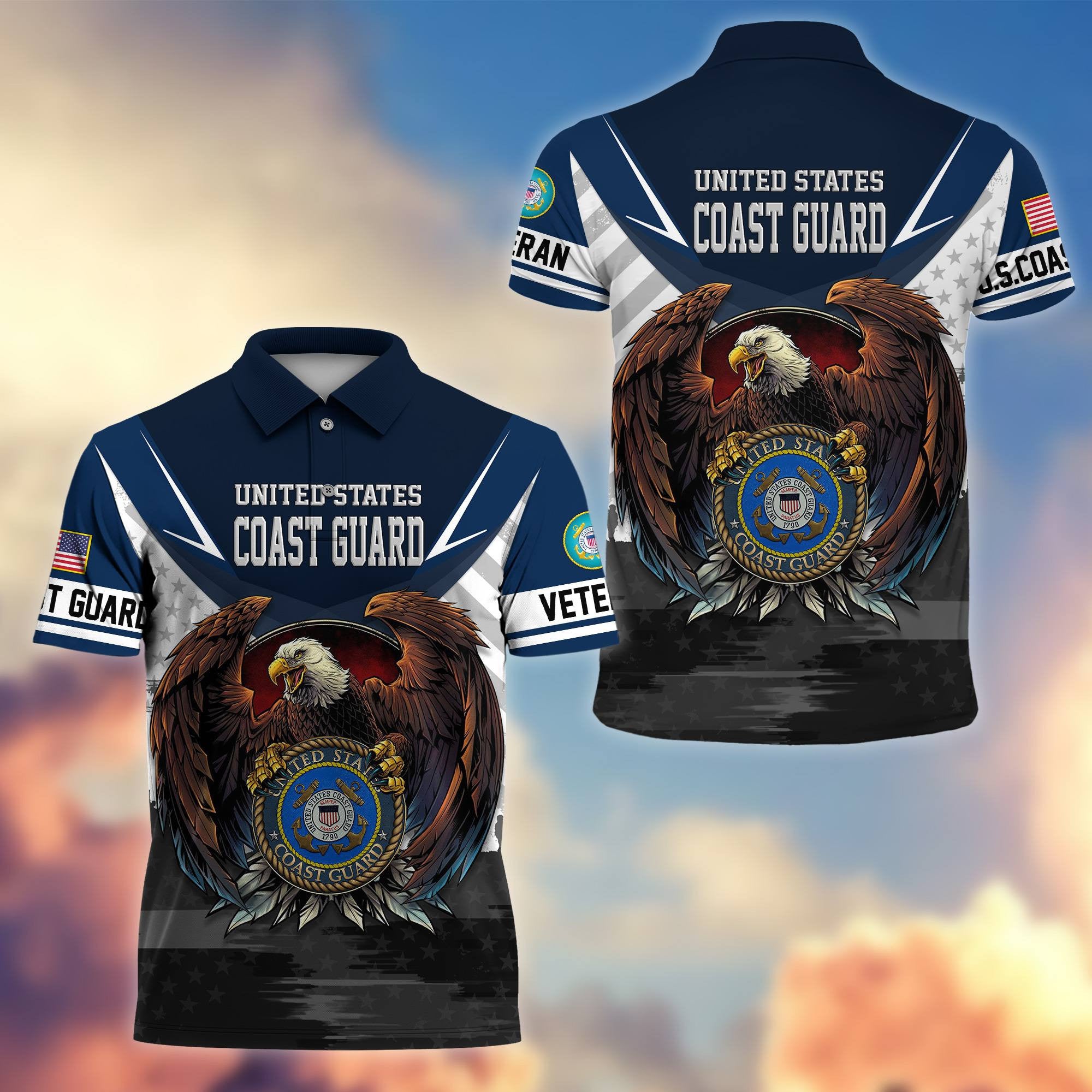 Premium US Veterans Polo Shirt, Gifts For US Veterans, Gifts On Father's Day, Armed Force Day, Independence Day, Veterans Day.