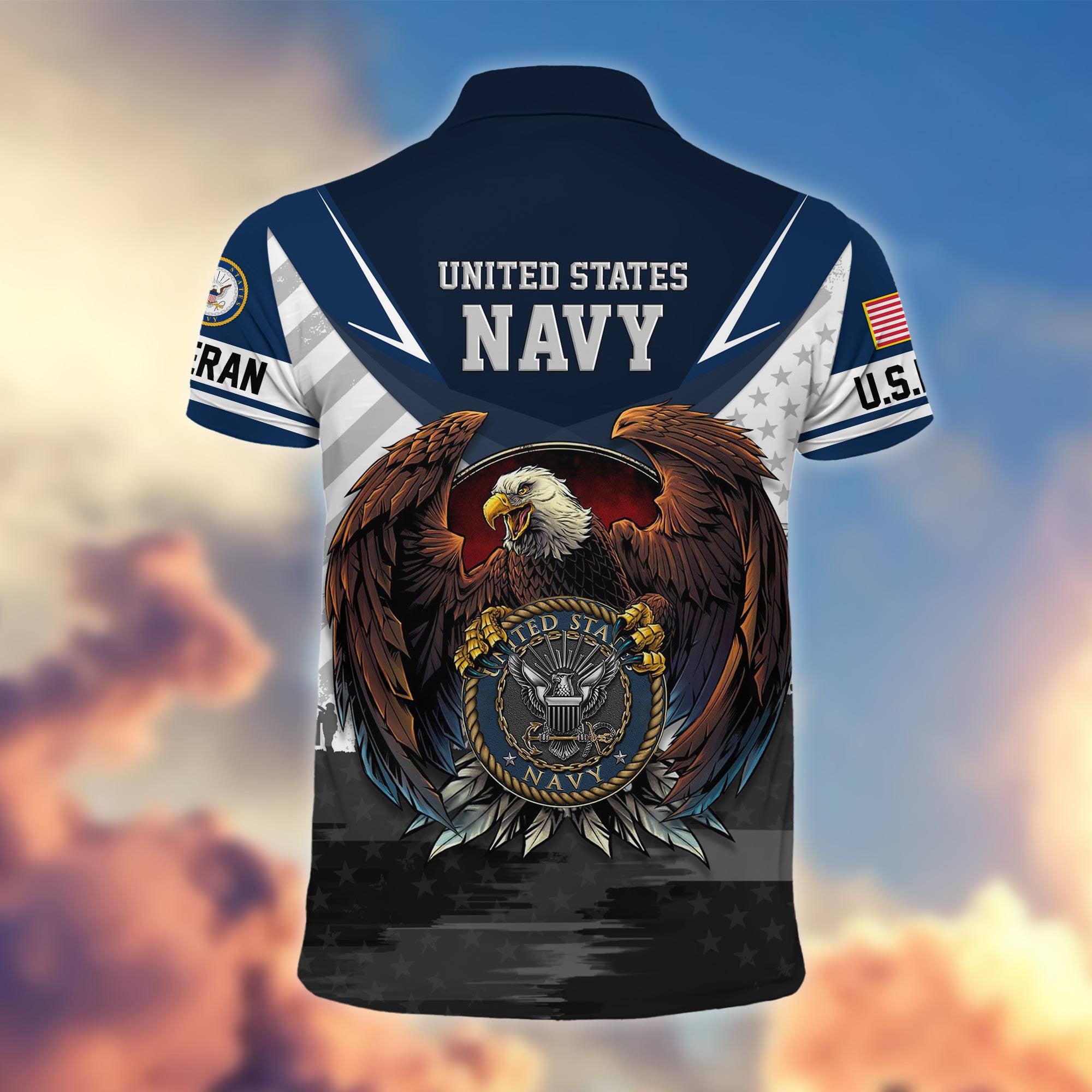 Premium US Veterans Polo Shirt, Gifts For US Veterans, Gifts On Father's Day, Armed Force Day, Independence Day, Veterans Day.