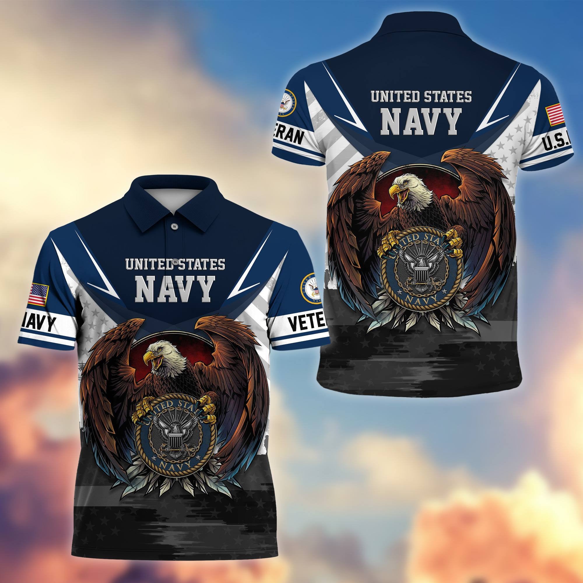 Premium US Veterans Polo Shirt, Gifts For US Veterans, Gifts On Father's Day, Armed Force Day, Independence Day, Veterans Day.