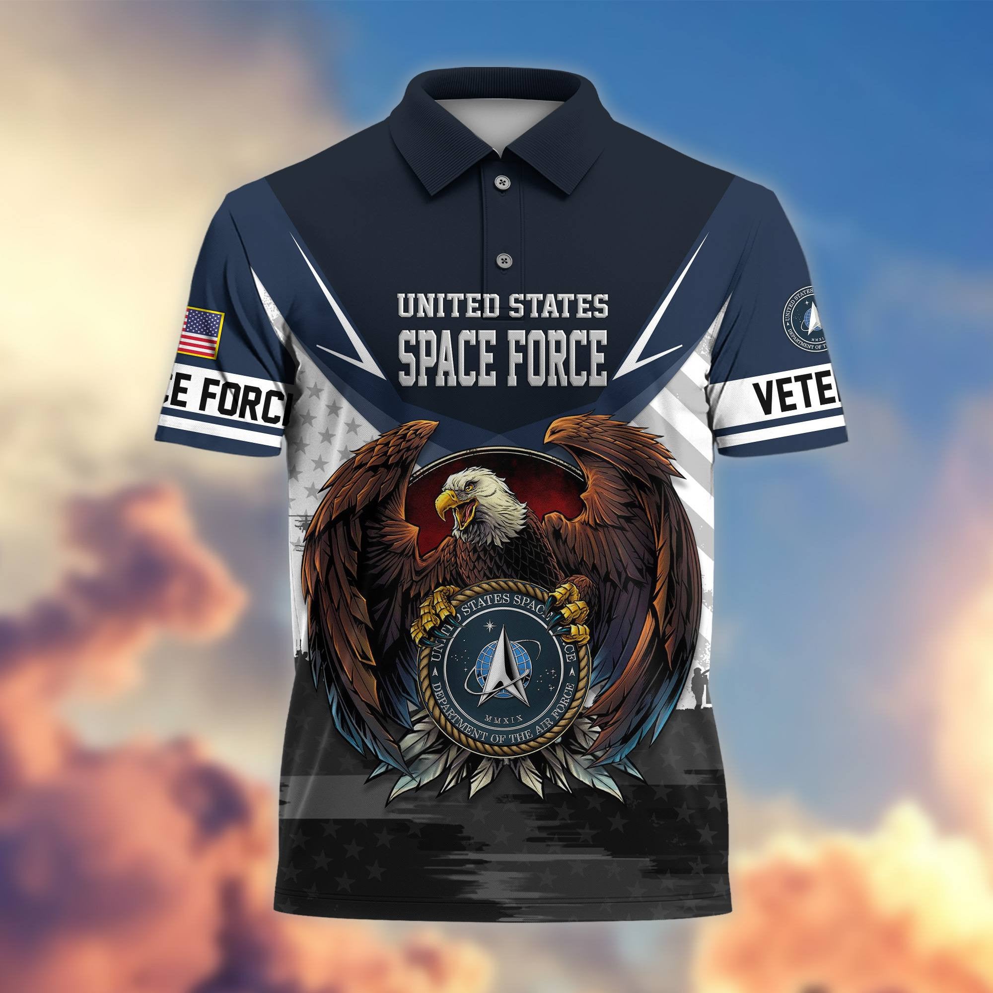 Premium US Veterans Polo Shirt, Gifts For US Veterans, Gifts On Father's Day, Armed Force Day, Independence Day, Veterans Day.