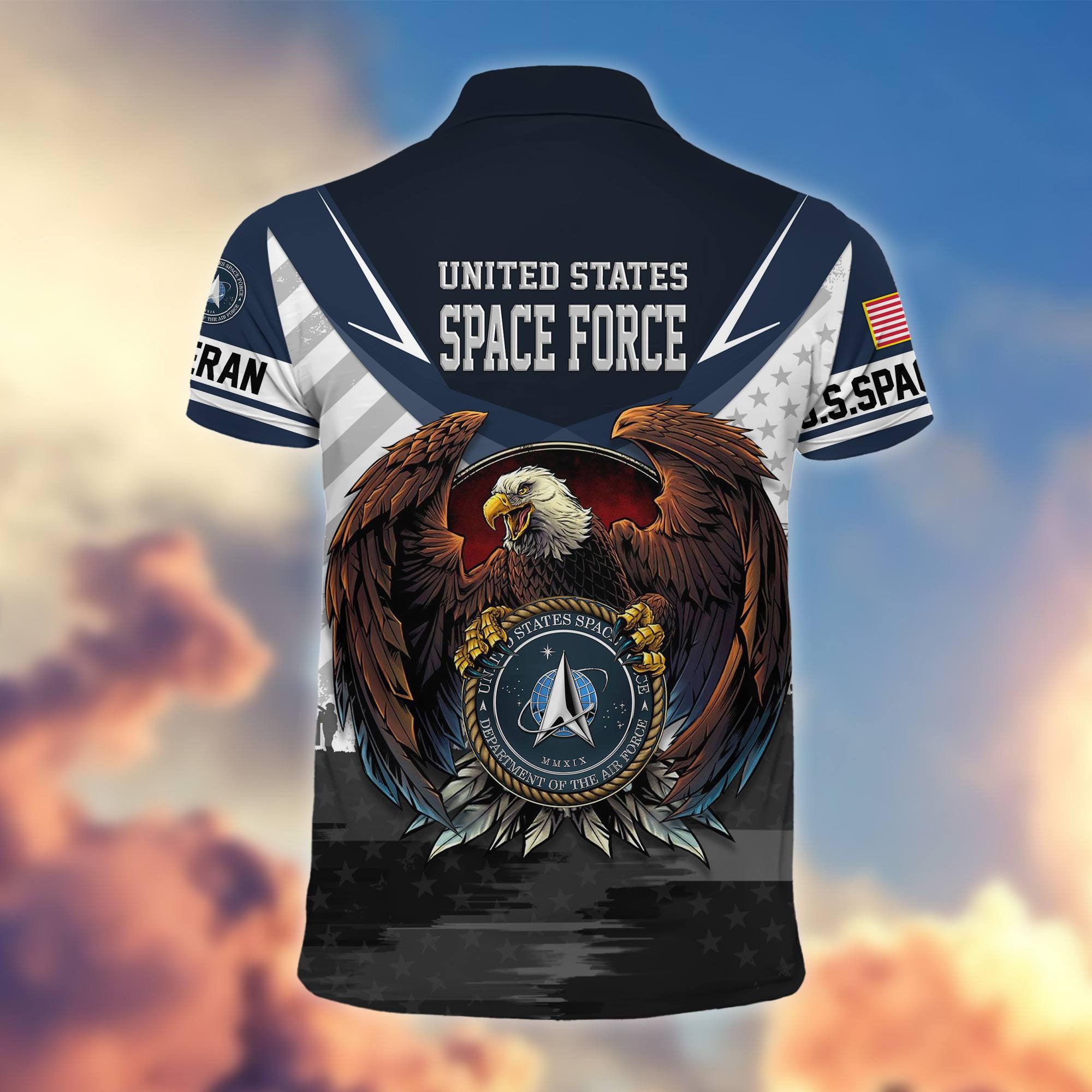 Premium US Veterans Polo Shirt, Gifts For US Veterans, Gifts On Father's Day, Armed Force Day, Independence Day, Veterans Day.