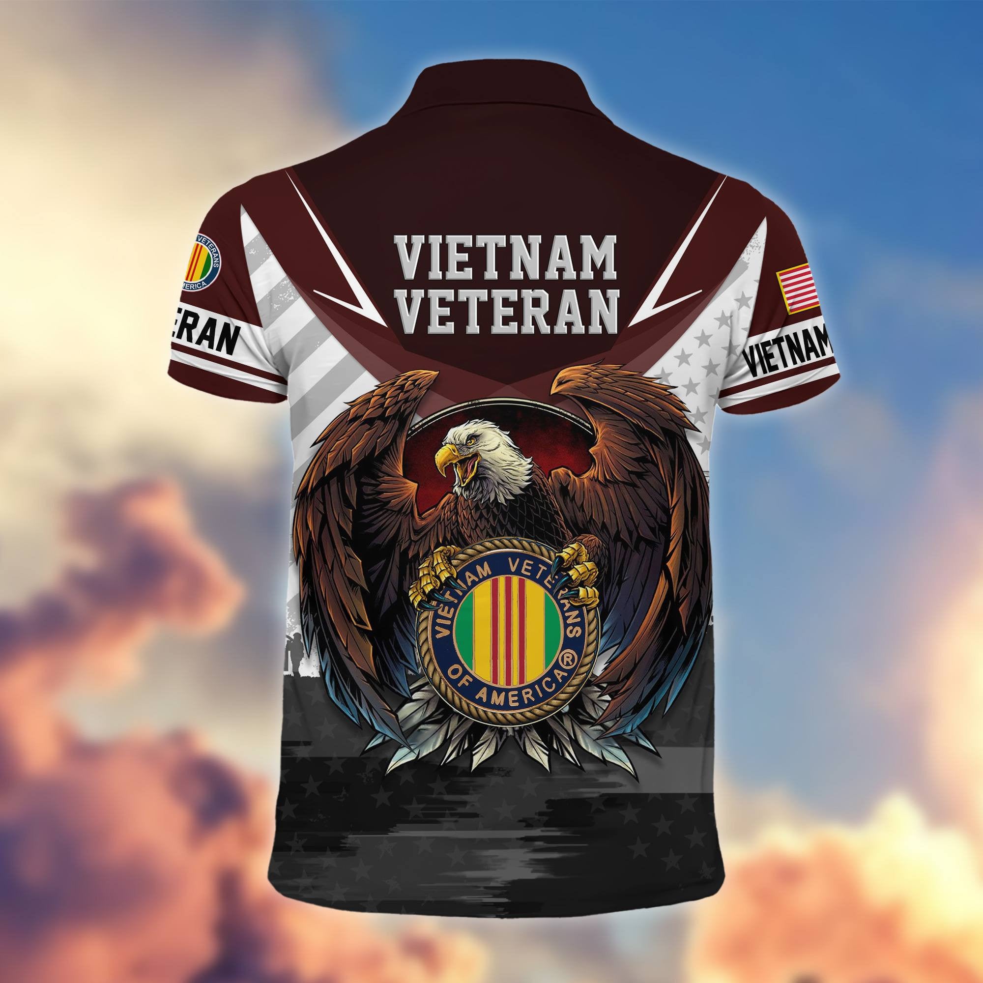 Premium US Veterans Polo Shirt, Gifts For US Veterans, Gifts On Father's Day, Armed Force Day, Independence Day, Veterans Day.