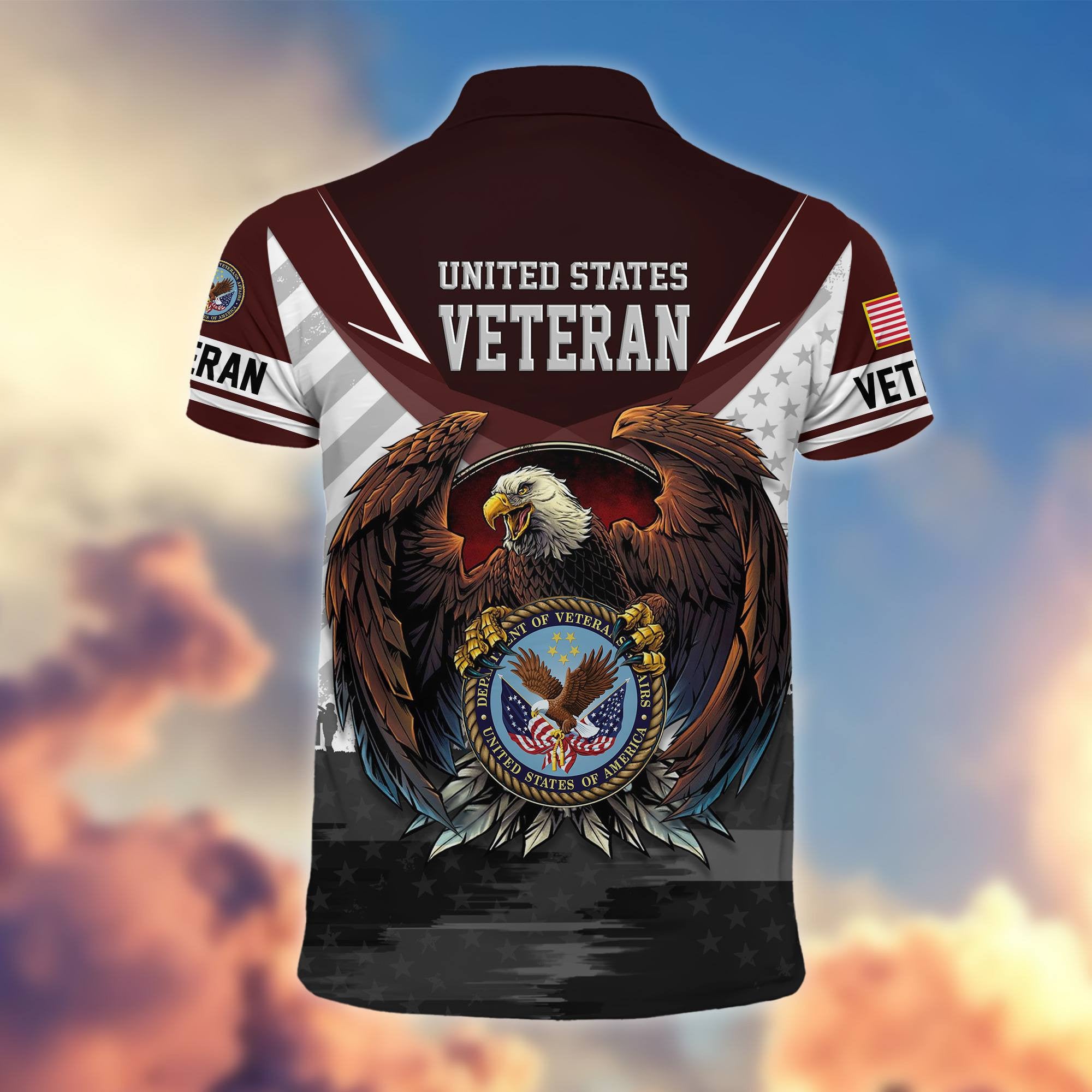 Premium US Veterans Polo Shirt, Gifts For US Veterans, Gifts On Father's Day, Armed Force Day, Independence Day, Veterans Day.