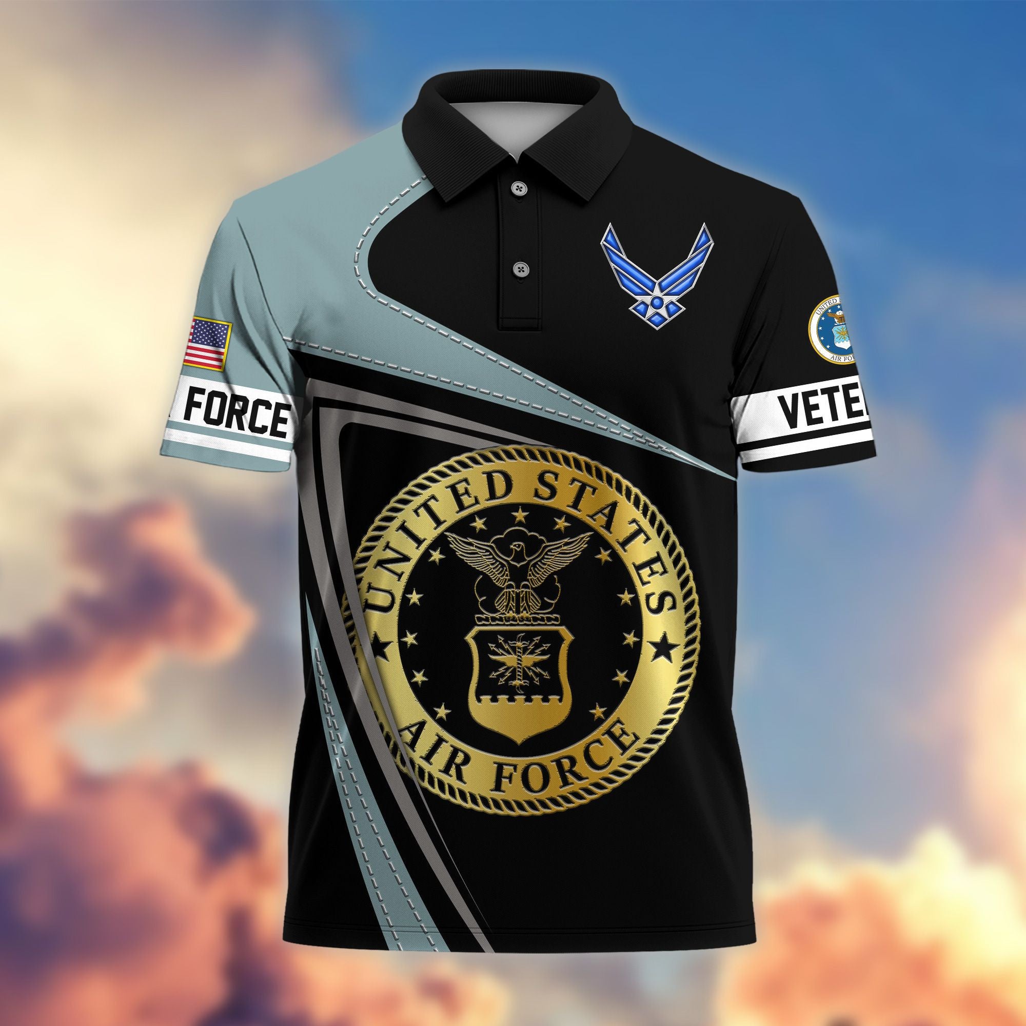 Premium US Veterans Polo Shirt, Gifts For US Veterans, Gifts On Father's Day, Independence Day, Veterans Day.