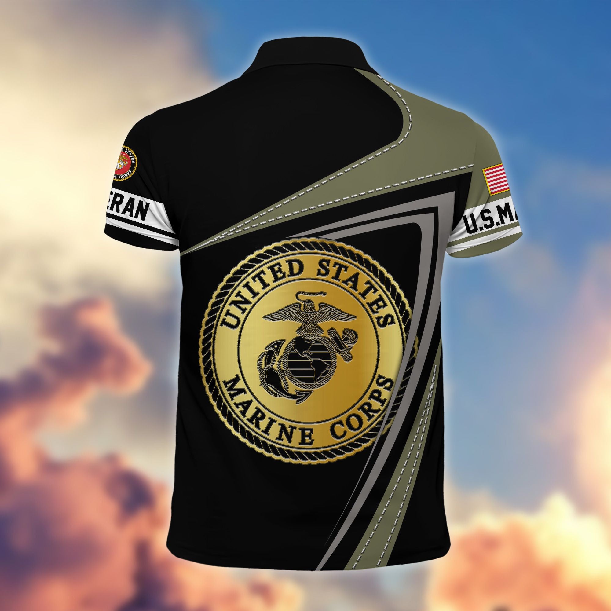 Premium US Veterans Polo Shirt, Gifts For US Veterans, Gifts On Father's Day, Independence Day, Veterans Day.