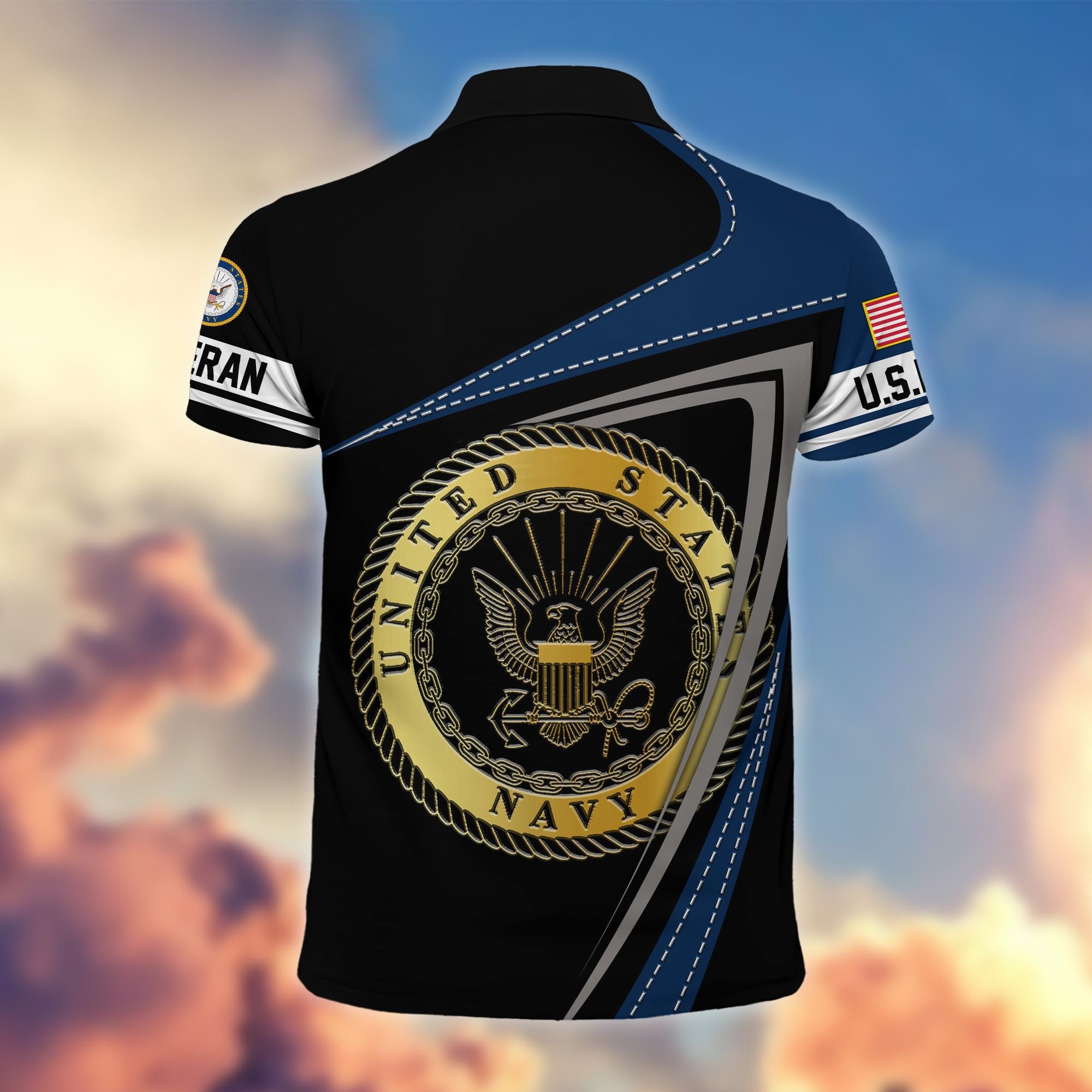 Premium US Veterans Polo Shirt, Gifts For US Veterans, Gifts On Father's Day, Independence Day, Veterans Day.