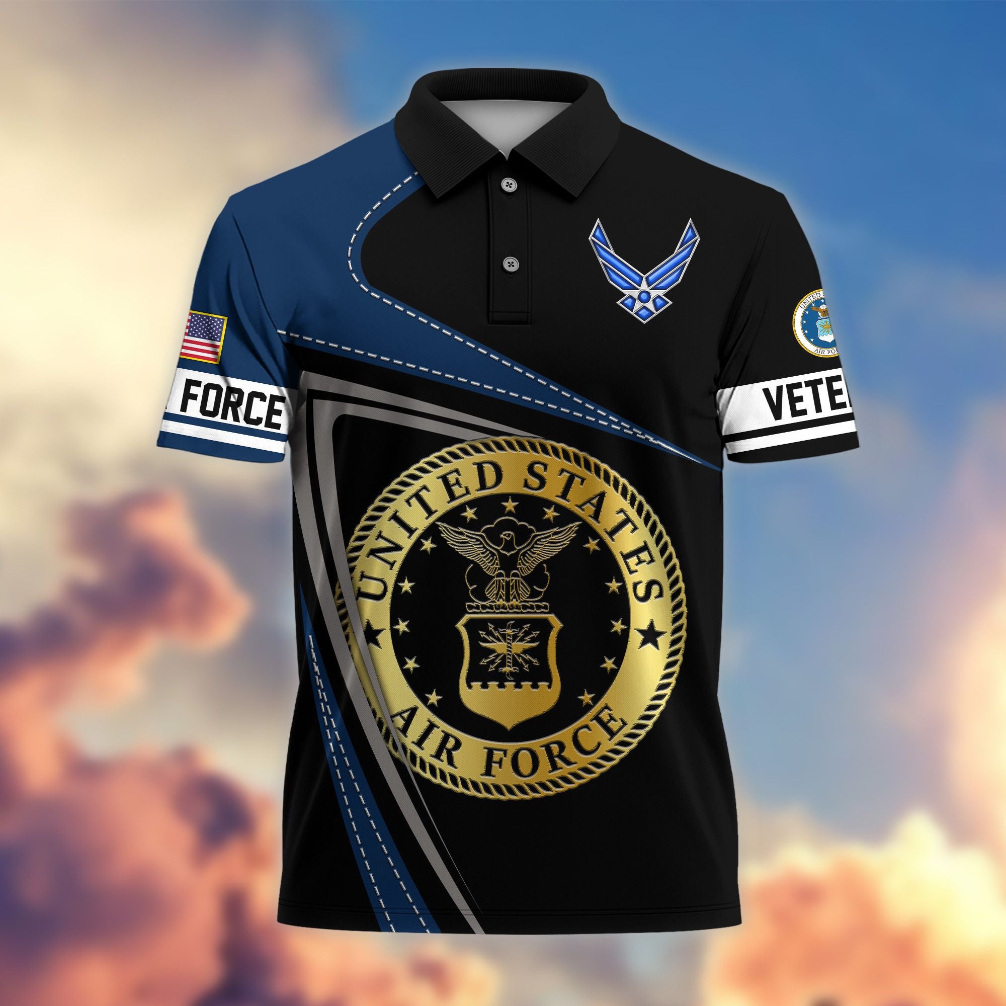 Premium US Veterans Polo Shirt, Gifts For US Veterans, Gifts On Father's Day, Independence Day, Veterans Day.