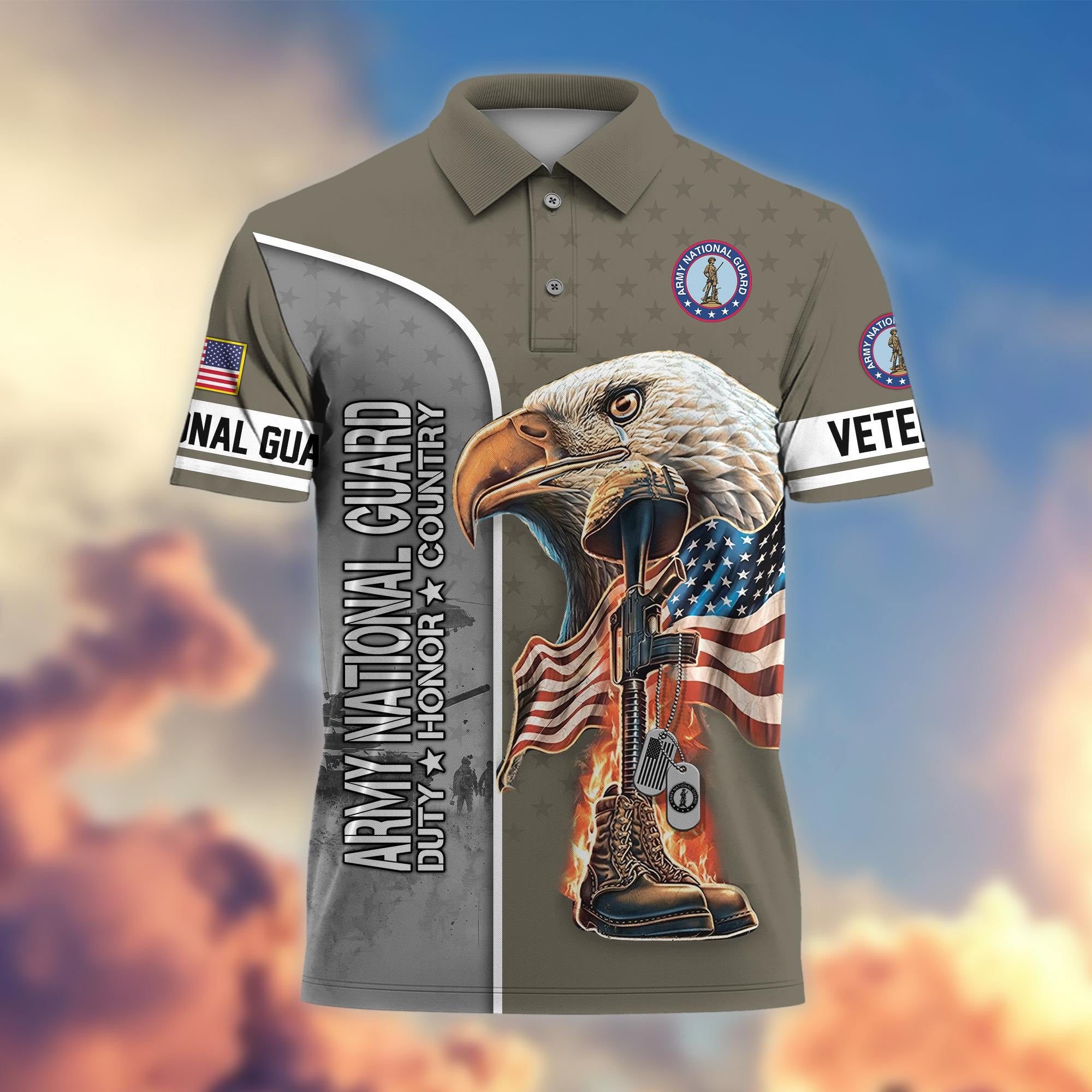 Premium US Veterans Polo Shirt, Gifts For US Veterans, Gifts On Father's Day, Independence Day, Veterans Day.