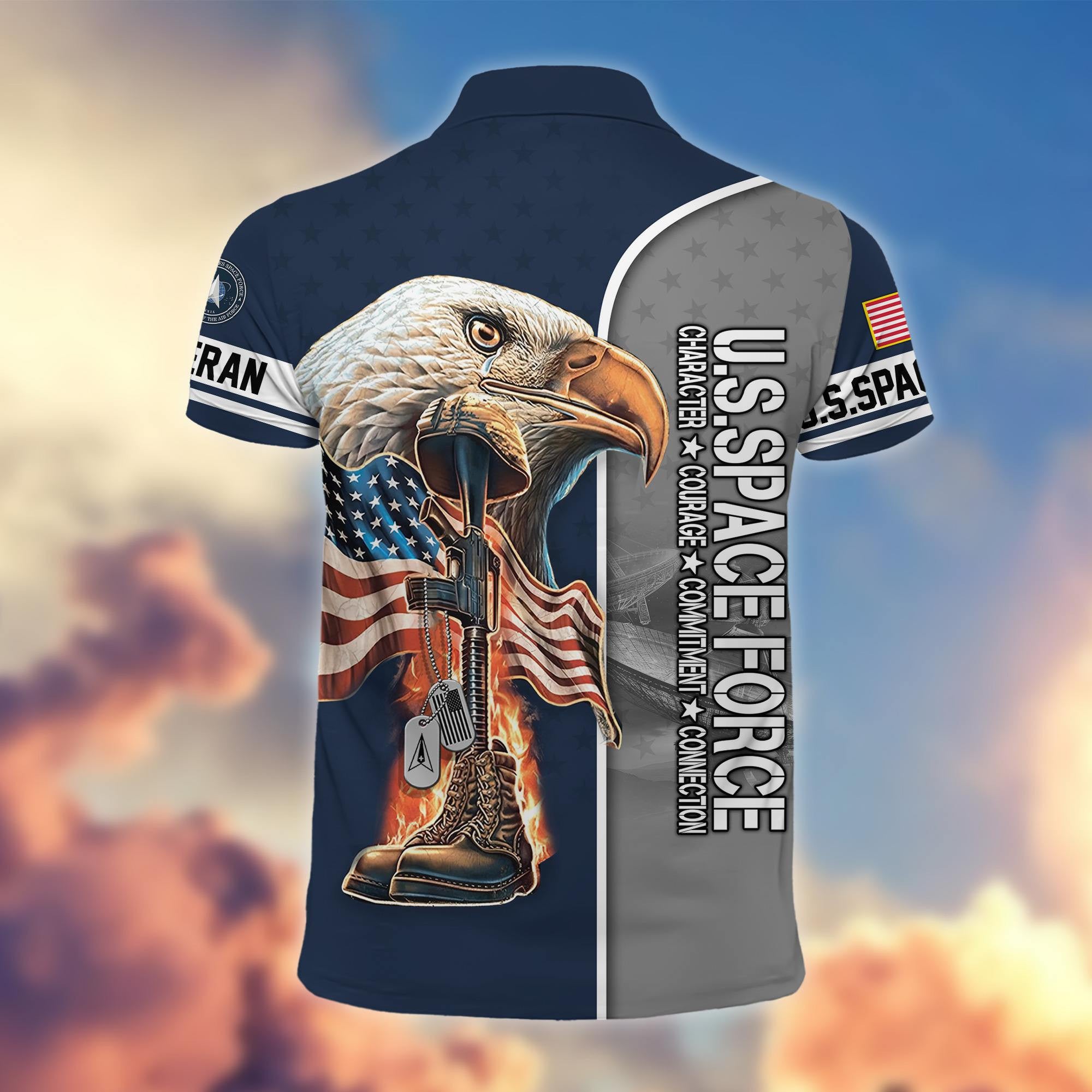 Premium US Veterans Polo Shirt, Gifts For US Veterans, Gifts On Father's Day, Independence Day, Veterans Day.