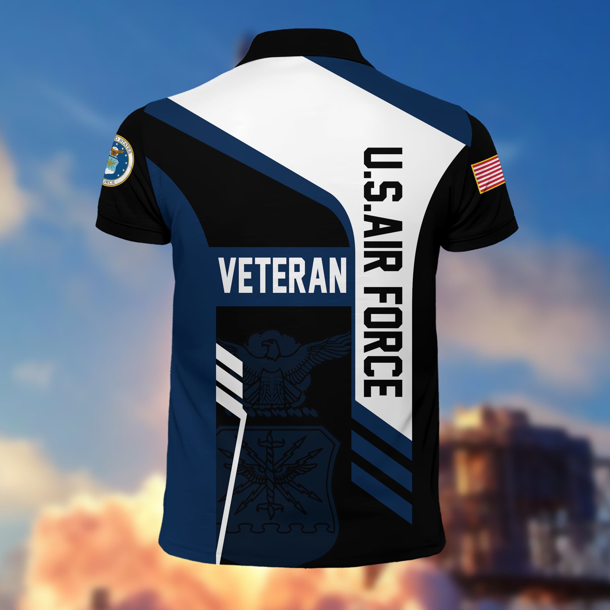 Premium US Veterans Polo Shirt, Gifts For Dad, For Husband, Gifts For US Veterans, Gifts On Father's Day, Independence Day, Veterans Day.