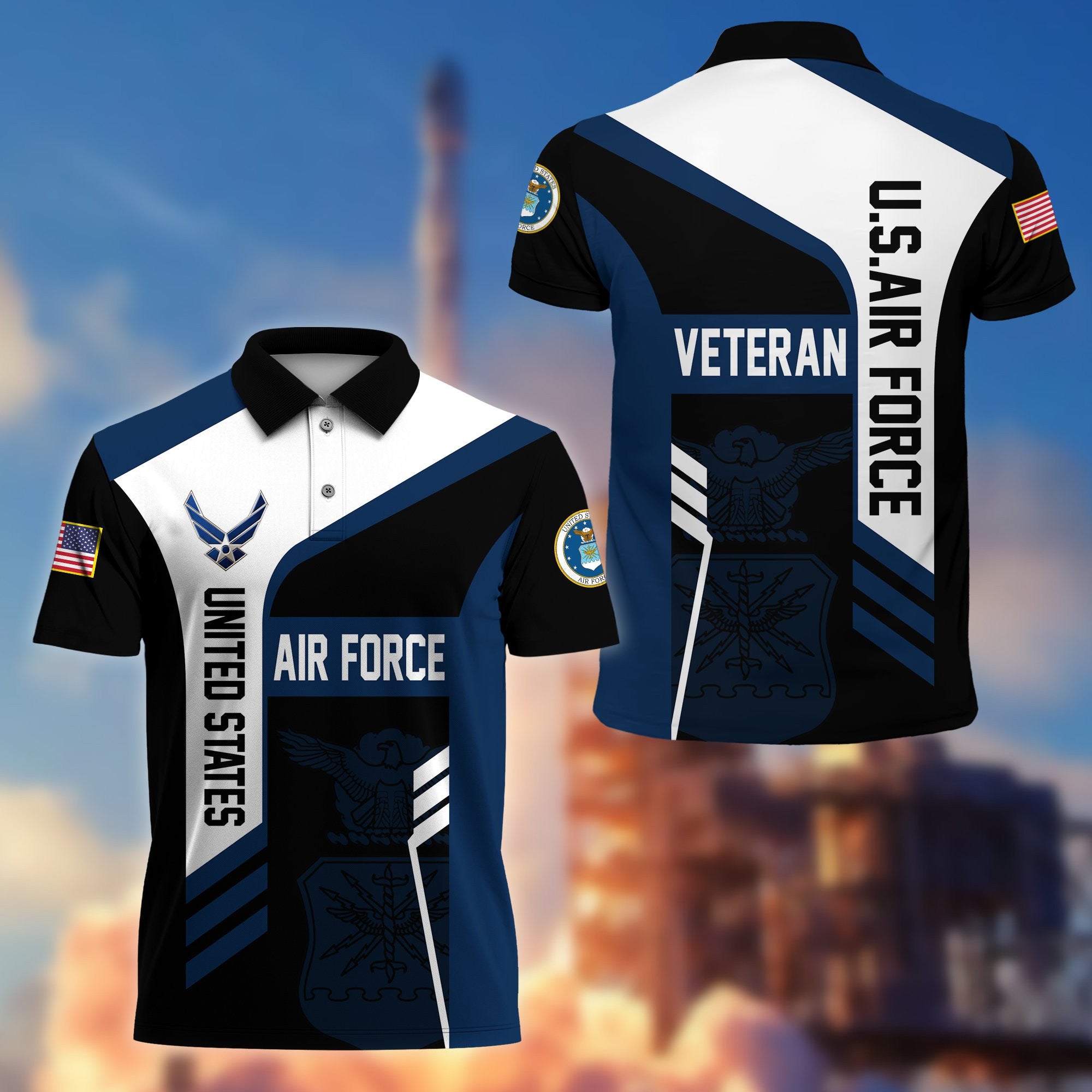 Premium US Veterans Polo Shirt, Gifts For Dad, For Husband, Gifts For US Veterans, Gifts On Father's Day, Independence Day, Veterans Day.