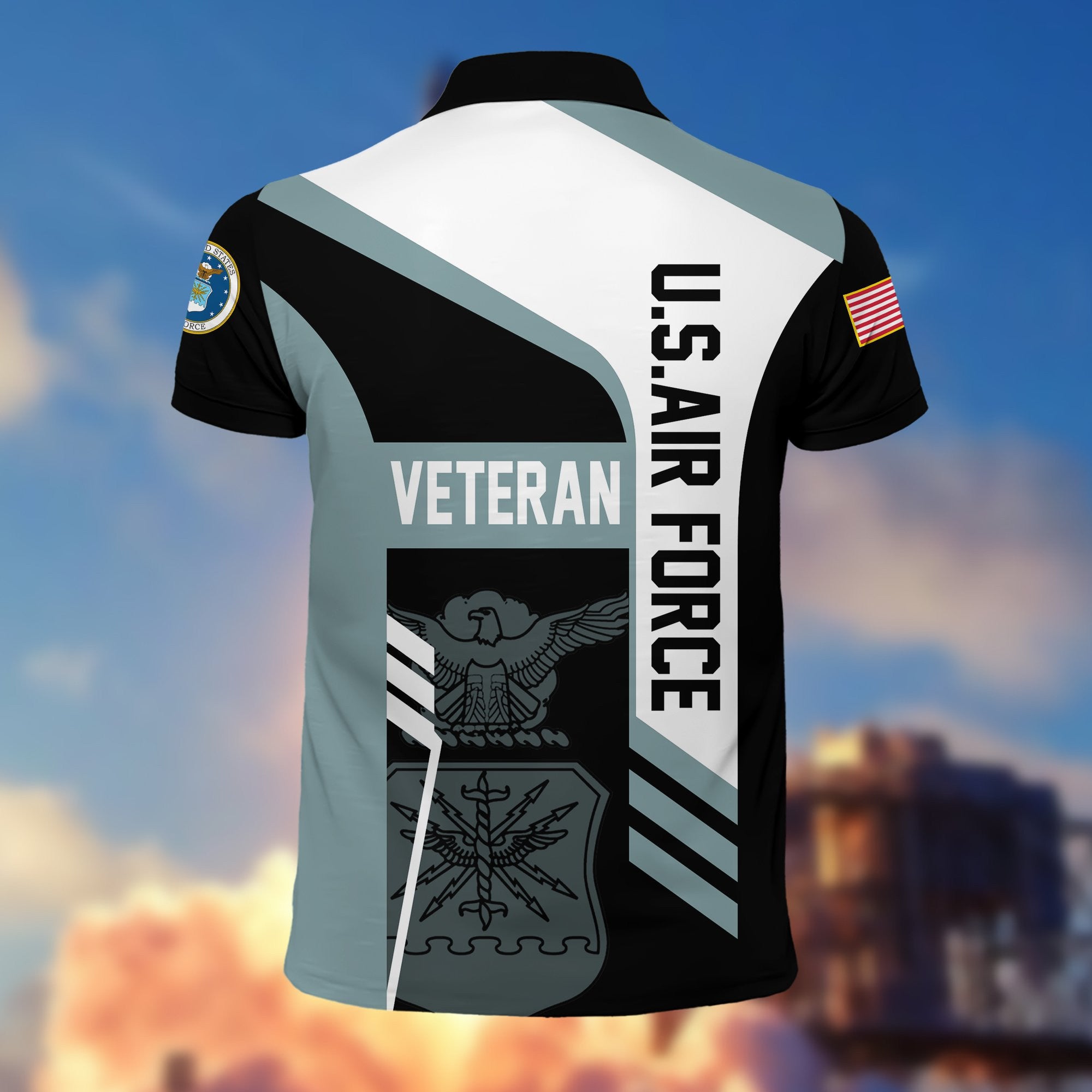 Premium US Veterans Polo Shirt, Gifts For Dad, For Husband, Gifts For US Veterans, Gifts On Father's Day, Independence Day, Veterans Day.