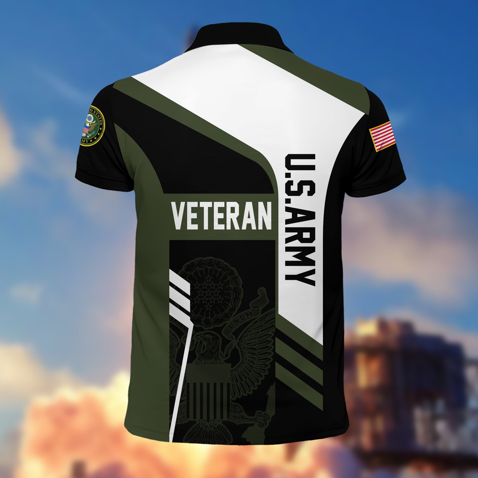 Premium US Veterans Polo Shirt, Gifts For Dad, For Husband, Gifts For US Veterans, Gifts On Father's Day, Independence Day, Veterans Day.