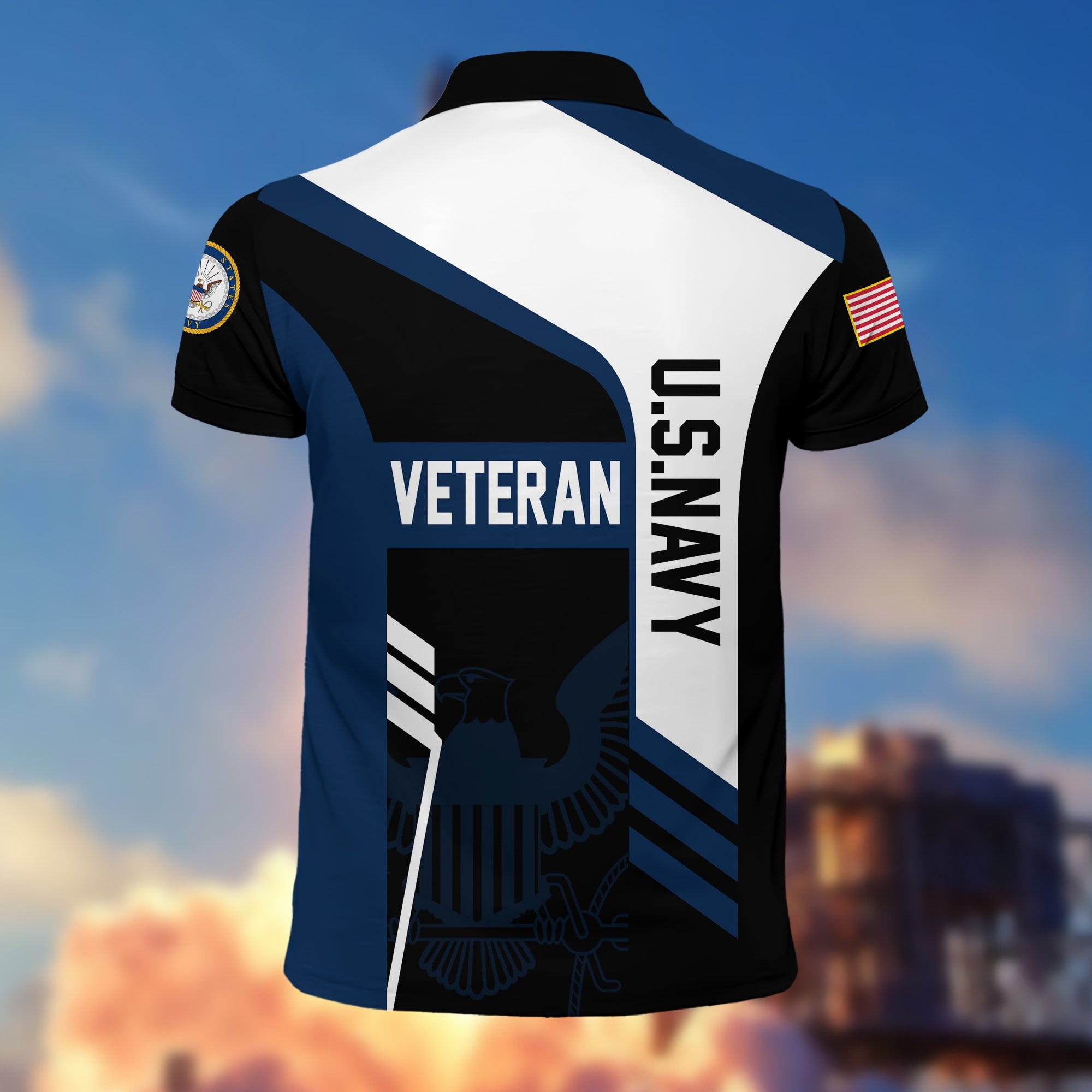 Premium US Veterans Polo Shirt, Gifts For Dad, For Husband, Gifts For US Veterans, Gifts On Father's Day, Independence Day, Veterans Day.