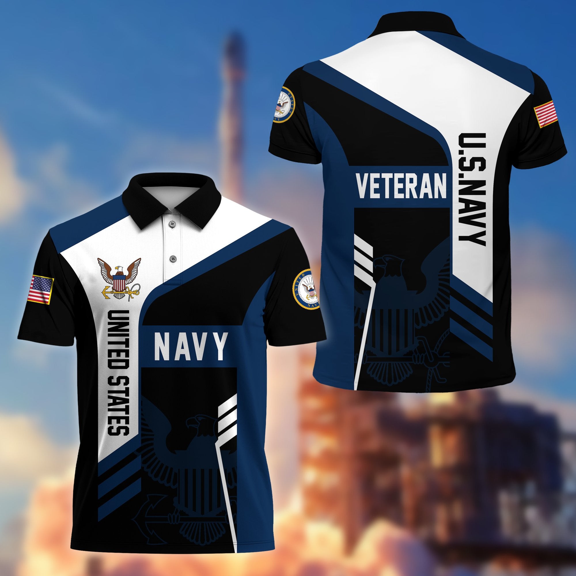 Premium US Veterans Polo Shirt, Gifts For Dad, For Husband, Gifts For US Veterans, Gifts On Father's Day, Independence Day, Veterans Day.