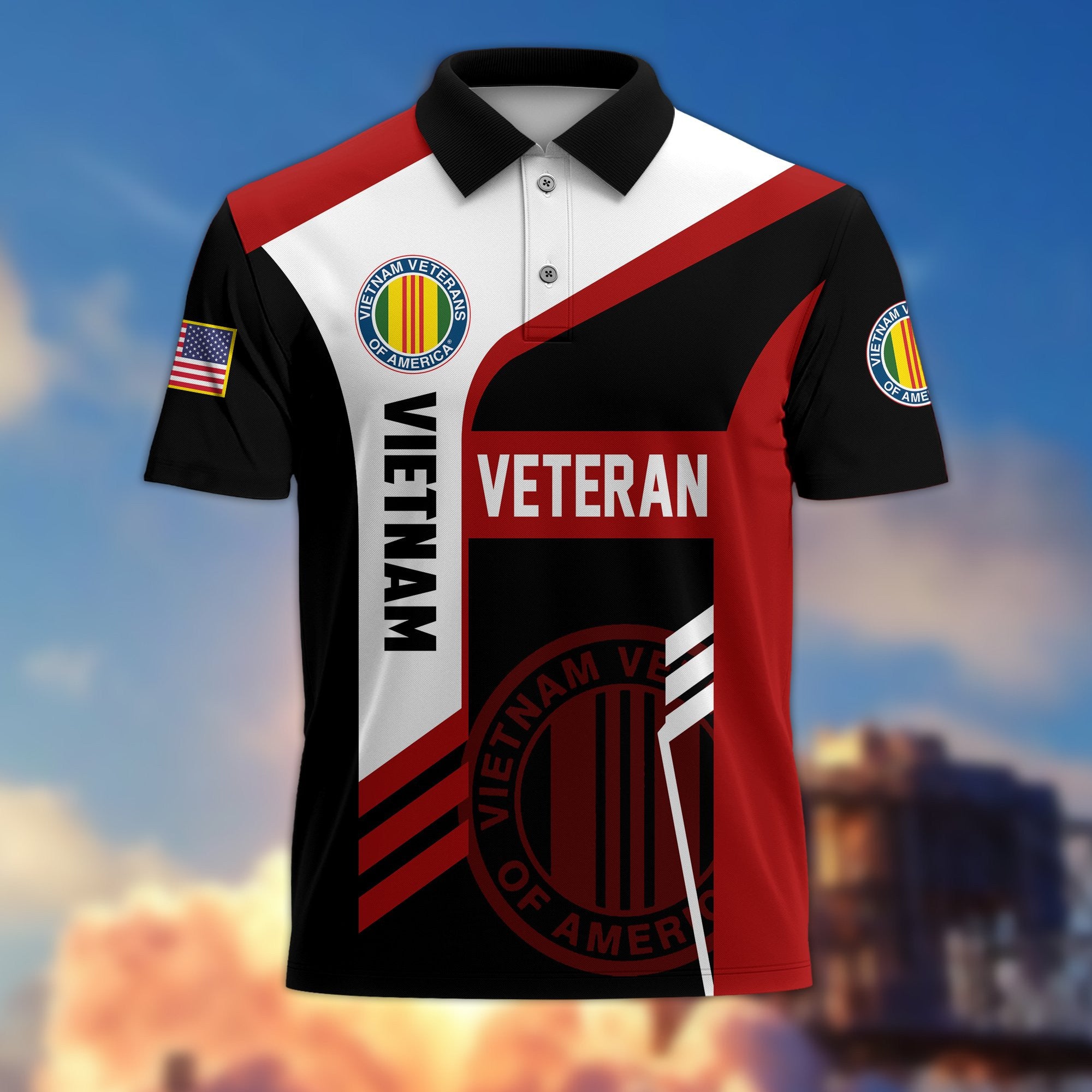 Premium US Veterans Polo Shirt, Gifts For Dad, For Husband, Gifts For US Veterans, Gifts On Father's Day, Independence Day, Veterans Day.