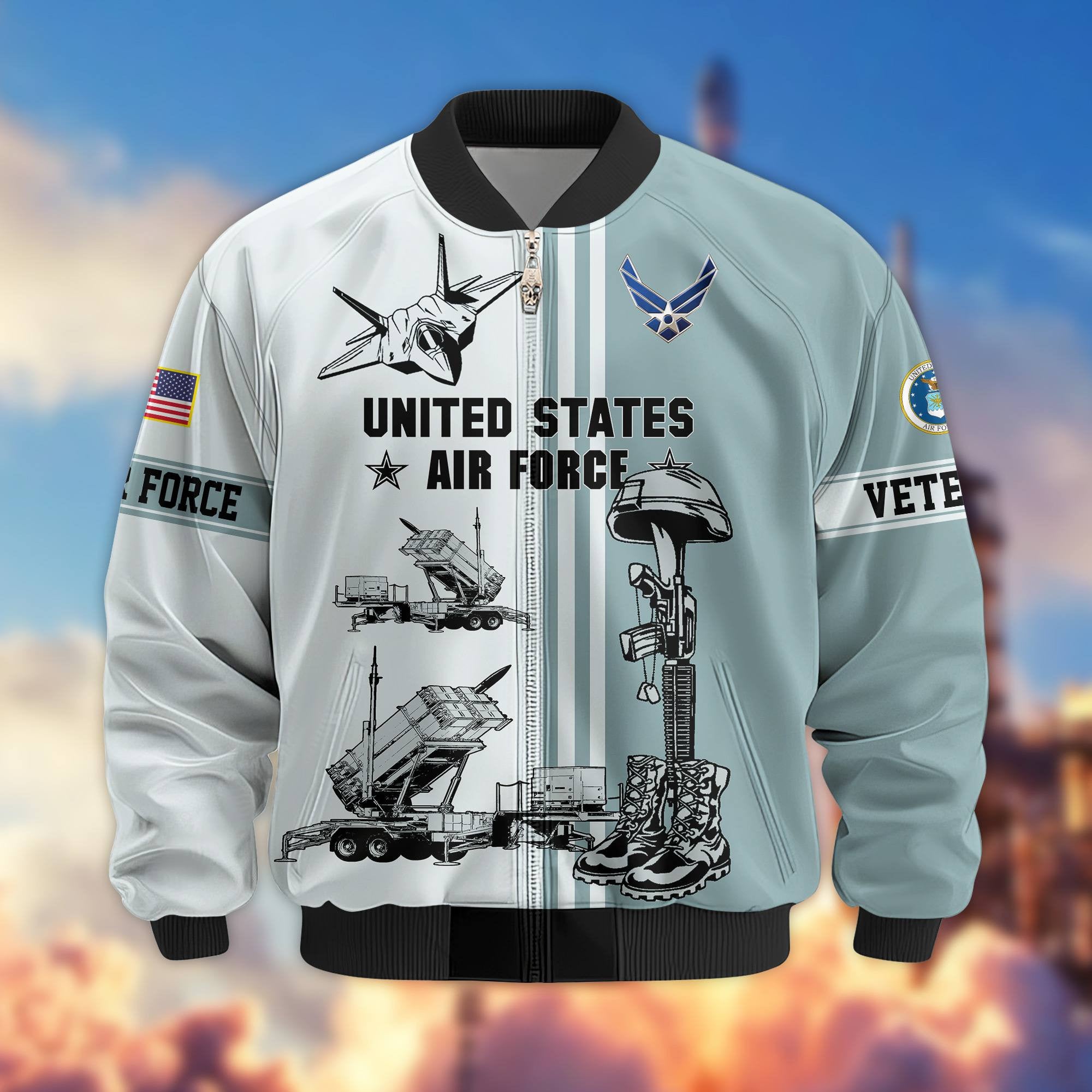 Premium US Veterans Bomber Jacket, Gifts For Dad, Gifts For US Veterans, Gifts For US Veterans, Gifts On Father's Day, Independence Day, Veterans Day.