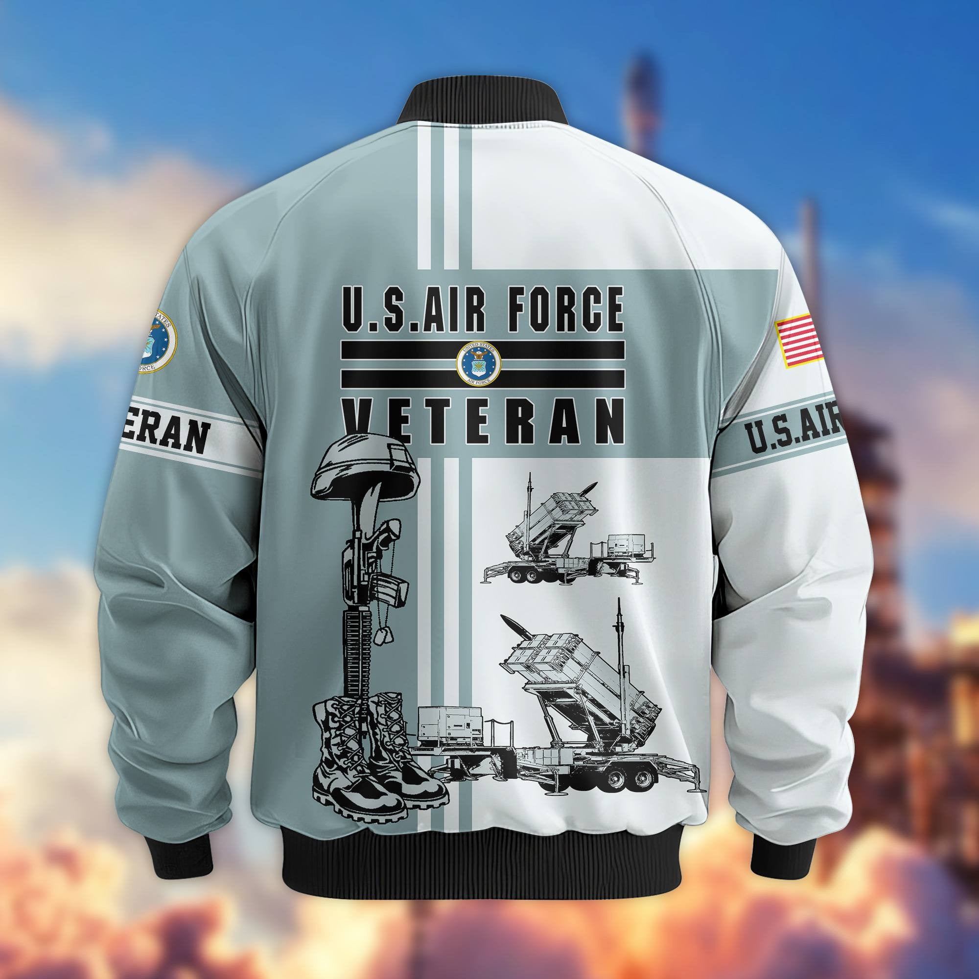 Premium US Veterans Bomber Jacket, Gifts For Dad, Gifts For US Veterans, Gifts For US Veterans, Gifts On Father's Day, Independence Day, Veterans Day.