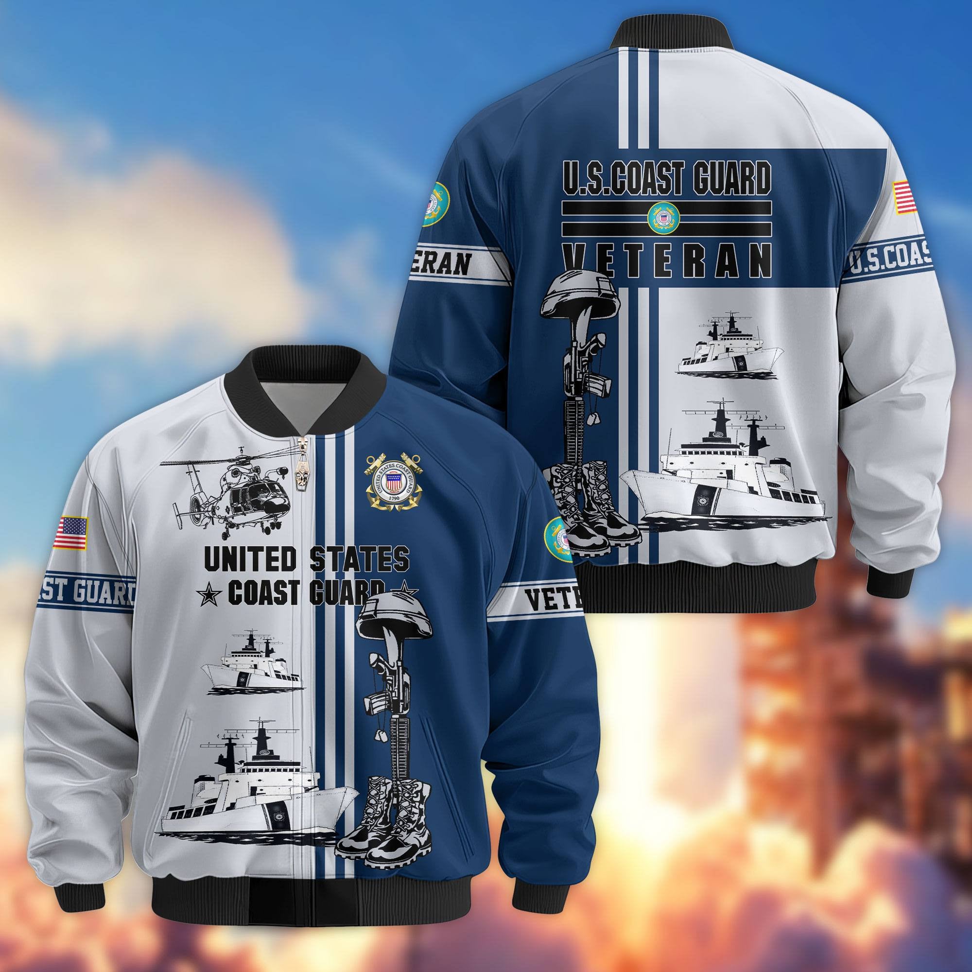 Premium US Veterans Bomber Jacket, Gifts For Dad, Gifts For US Veterans, Gifts For US Veterans, Gifts On Father's Day, Independence Day, Veterans Day.