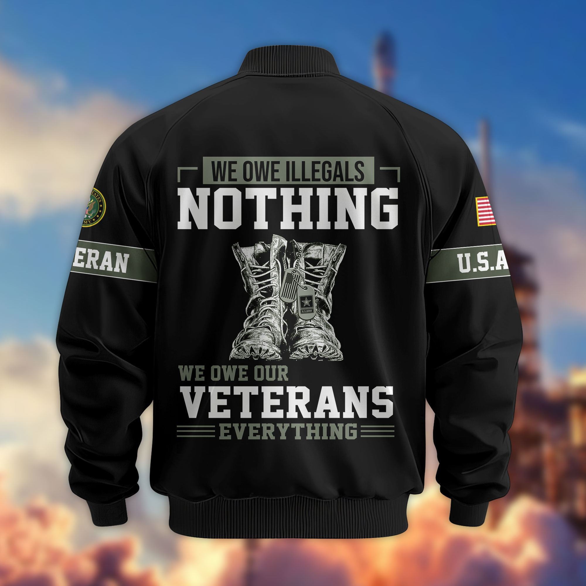 Premium US Veterans Bomber Jacket, Gifts For Dad, Gifts For US Veterans, Gifts For US Veterans, Gifts On Father's Day, Independence Day, Veterans Day.