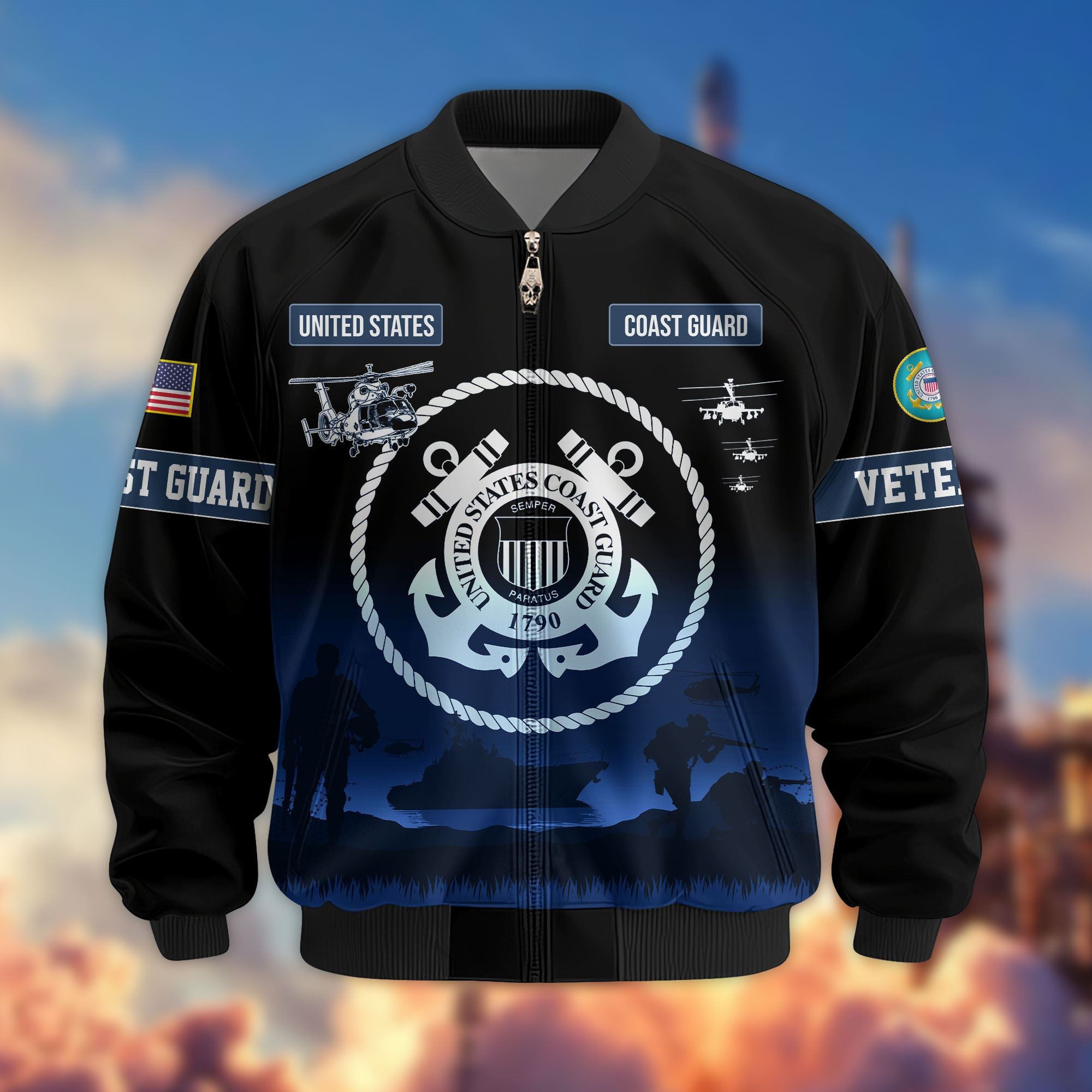 Premium US Veterans Bomber Jacket, Gifts For Dad, Gifts For US Veterans, Gifts For US Veterans, Gifts On Father's Day, Independence Day, Veterans Day.
