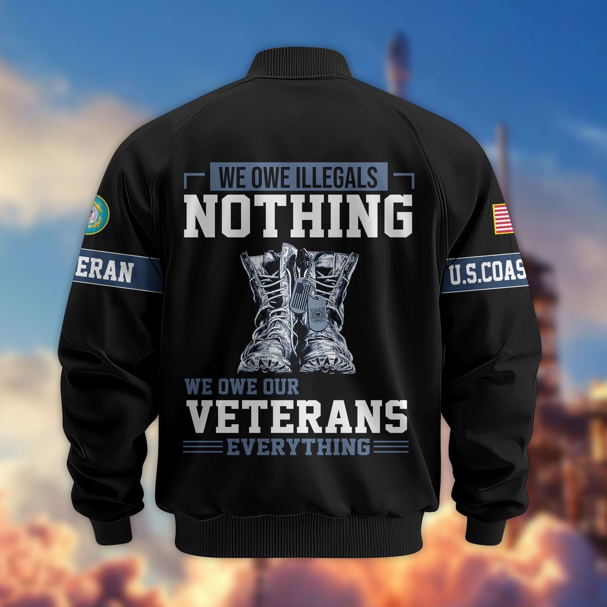 Premium US Veterans Bomber Jacket, Gifts For Dad, Gifts For US Veterans, Gifts For US Veterans, Gifts On Father's Day, Independence Day, Veterans Day.