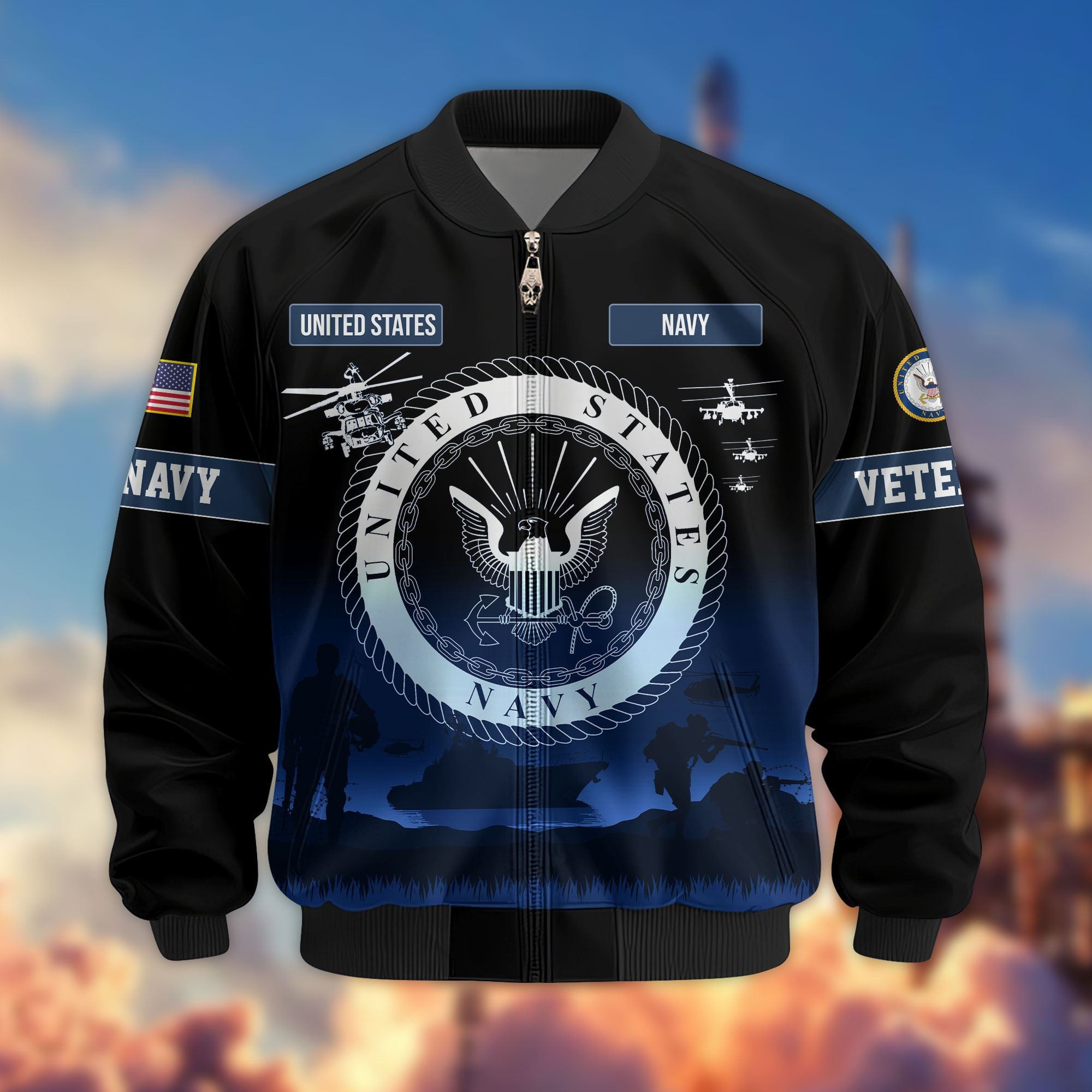 Premium US Veterans Bomber Jacket, Gifts For Dad, Gifts For US Veterans, Gifts For US Veterans, Gifts On Father's Day, Independence Day, Veterans Day.