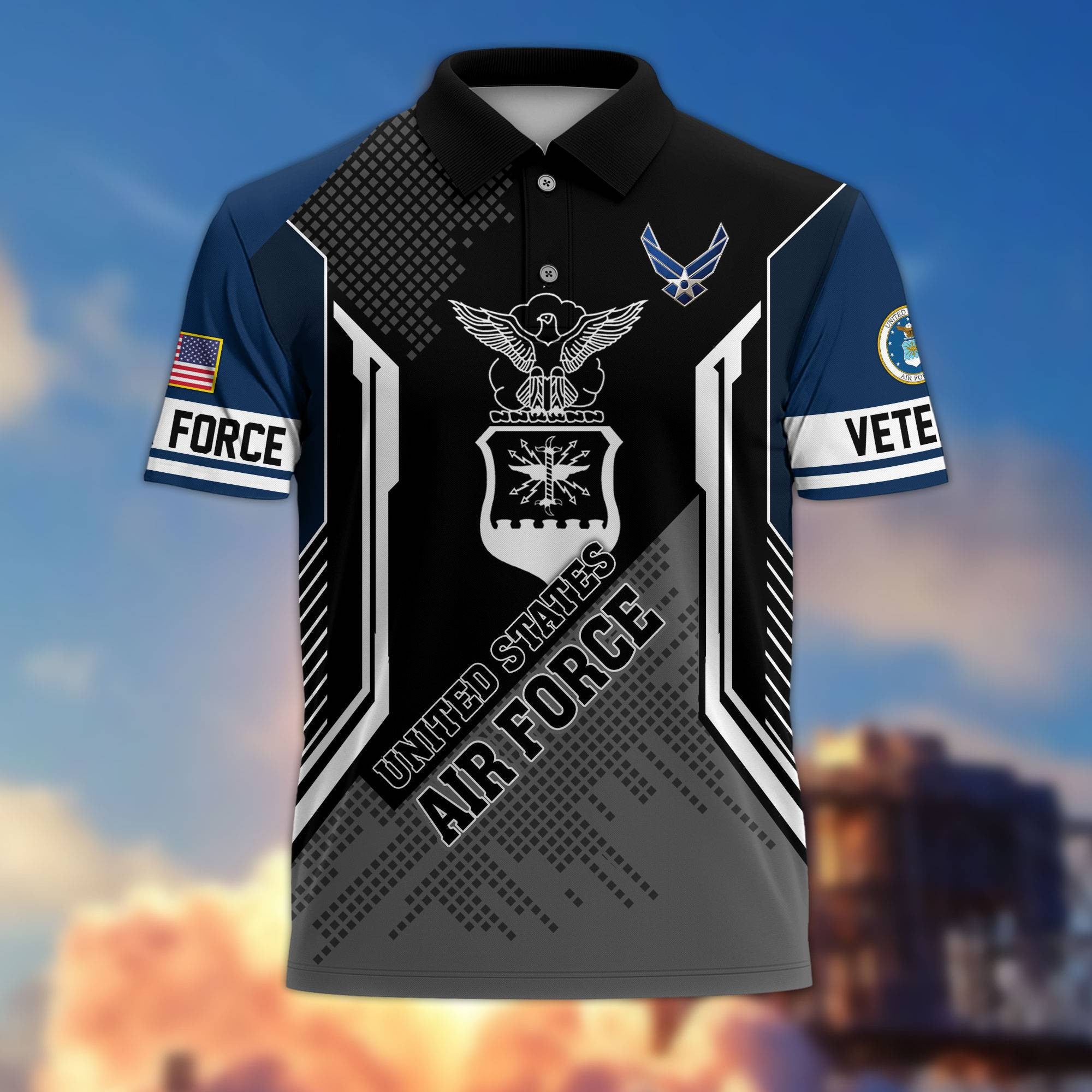 Premium US Veterans Polo Shirt, Gifts For Dad, For Husband, Gifts For US Veterans, Gifts On Father's Day, Independence Day, Veterans Day.