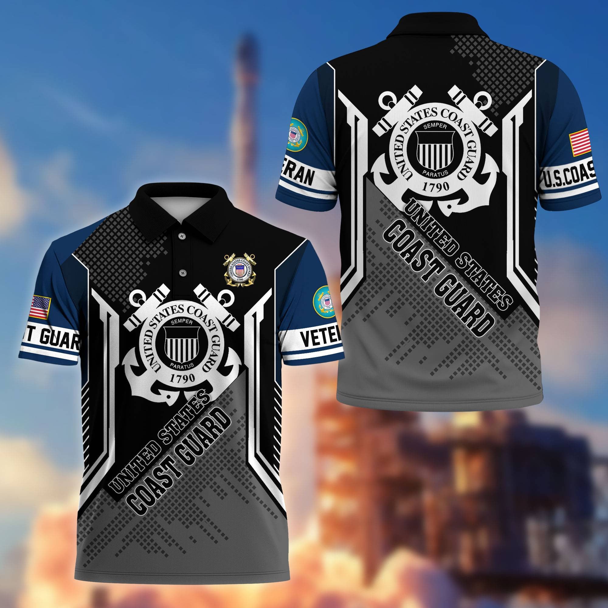 Premium US Veterans Polo Shirt, Gifts For Dad, For Husband, Gifts For US Veterans, Gifts On Father's Day, Independence Day, Veterans Day.