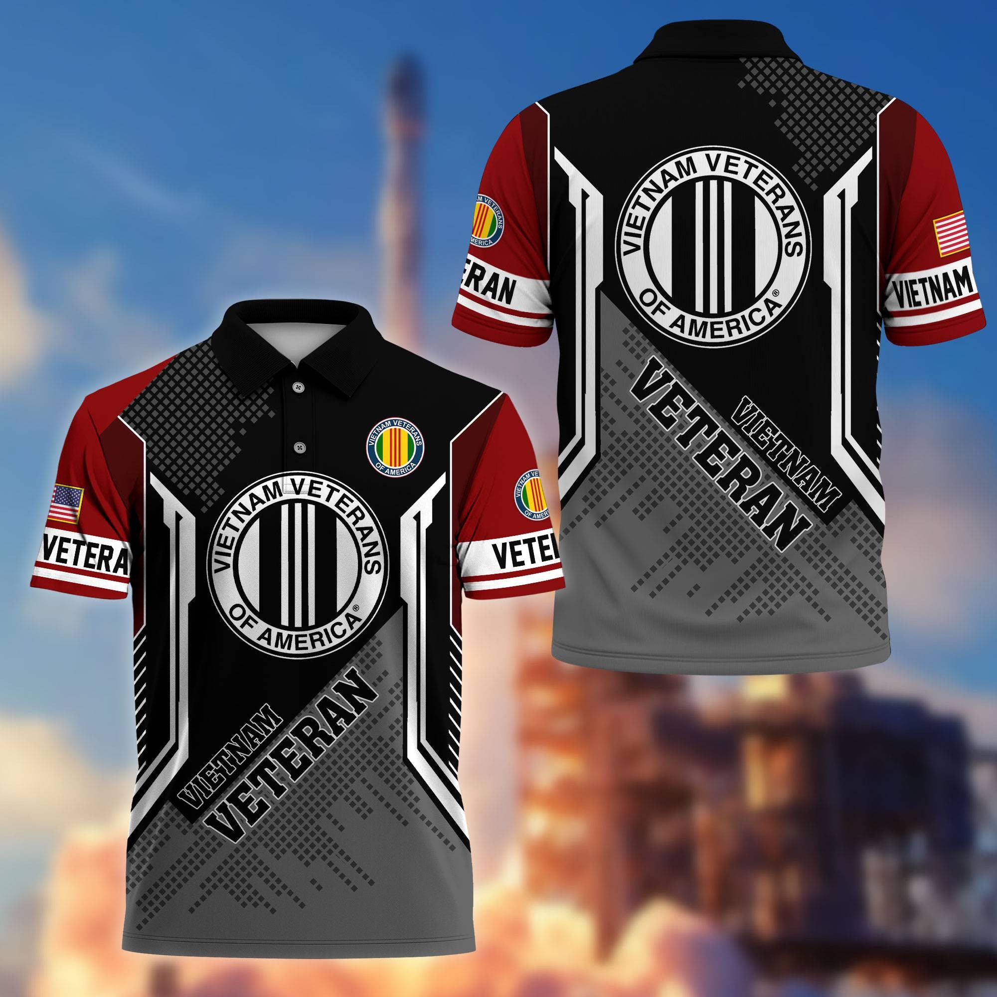 Premium US Veterans Polo Shirt, Gifts For Dad, For Husband, Gifts For US Veterans, Gifts On Father's Day, Independence Day, Veterans Day.