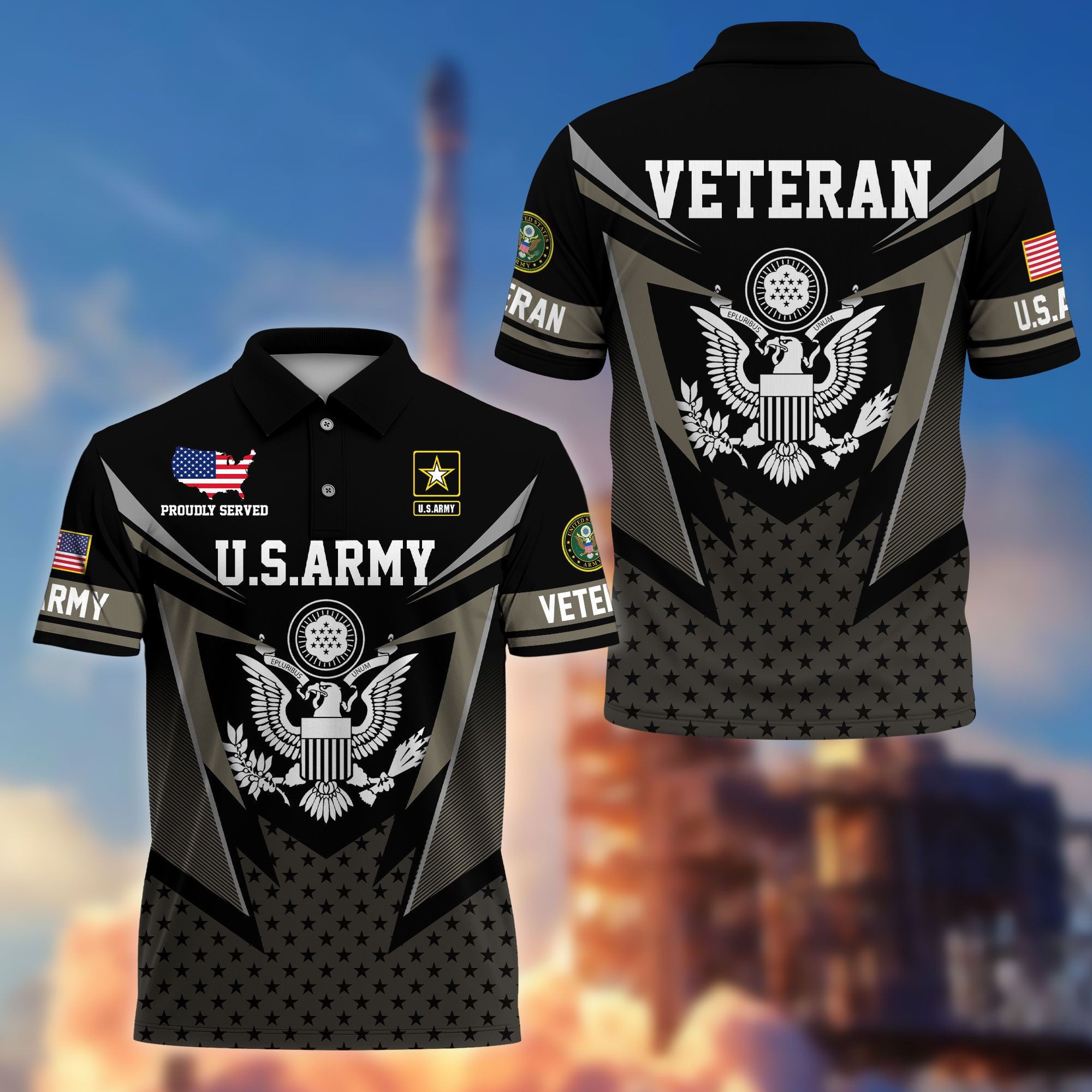 Premium US Veterans Polo Shirt, Gifts For US Veterans, Gifts On Father's Day, Independence Day, Armed Forces Day, Veterans Day.